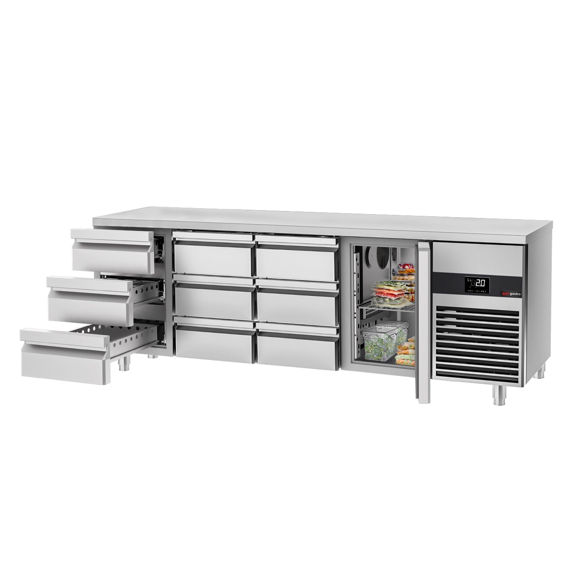 Cooled counter premium - 2330x700mm - 1 door & 9 drawers