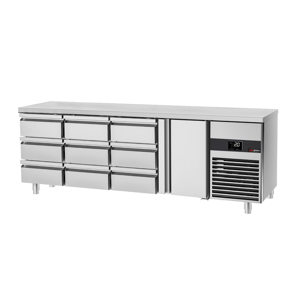 Cooled counter premium - 2330x700mm - 1 door & 9 drawers