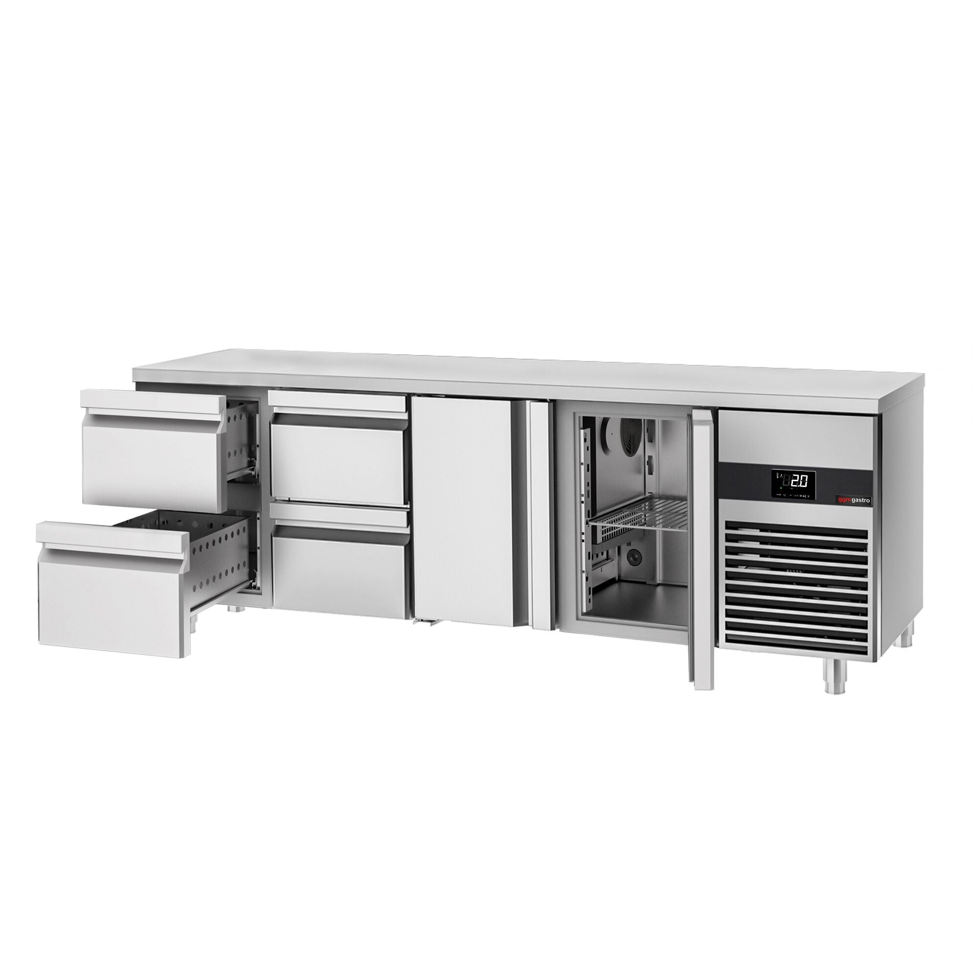 Cooling counter premium - 2330x700mm - 2 doors & 4 drawers