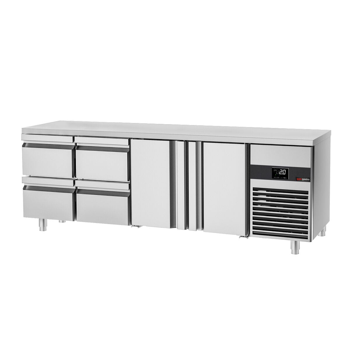 Cooling counter premium - 2330x700mm - 2 doors & 4 drawers