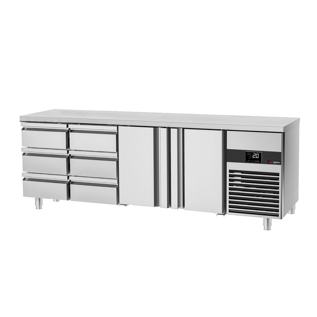Cooling counter premium - 2330x700mm - 2 doors & 6 drawers