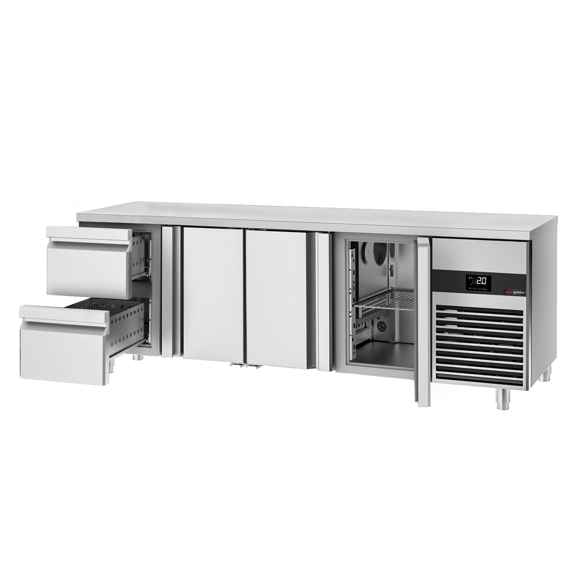Cooling counter premium - 2330x700mm - 3 doors & 2 drawers