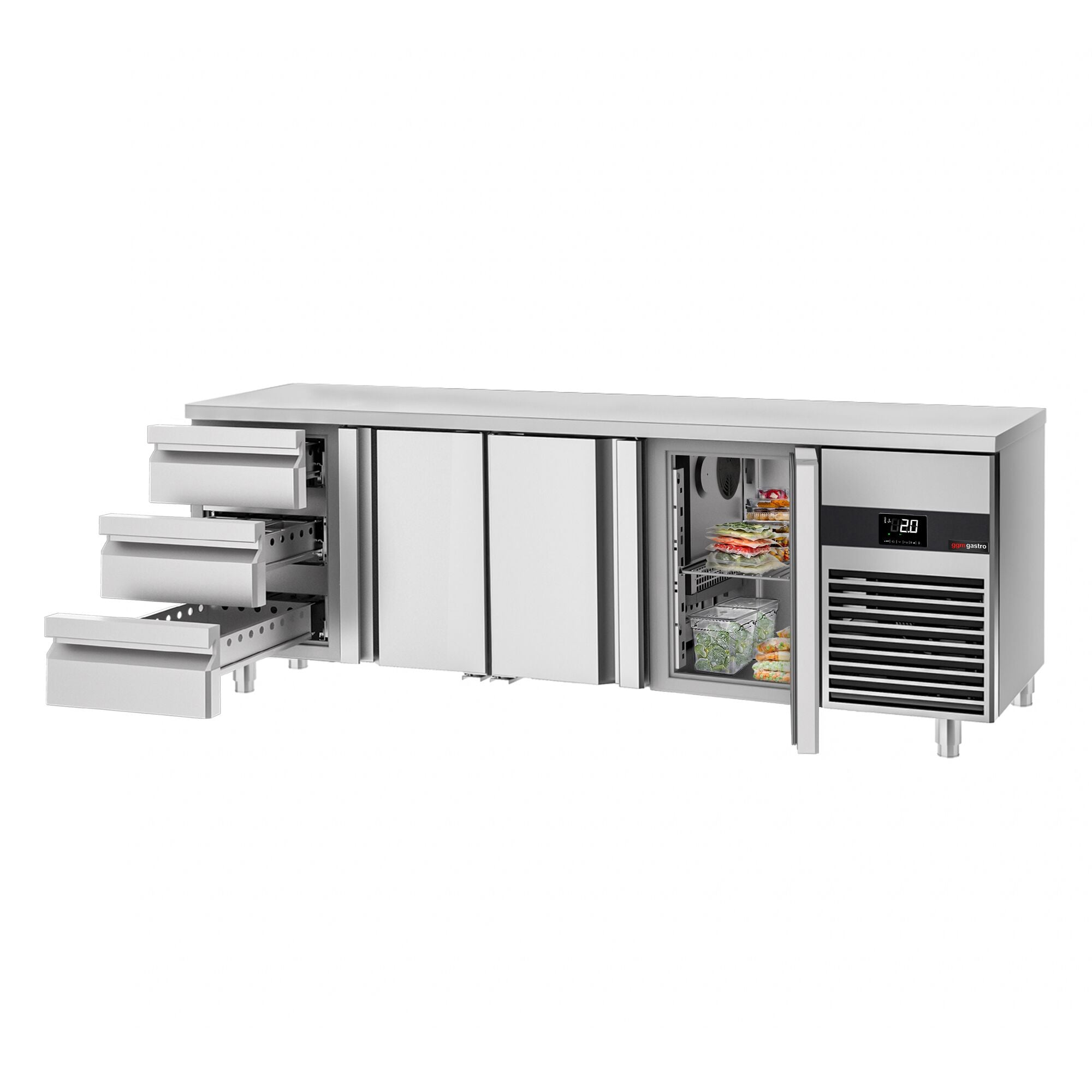 Cooling counter premıum - 2330x700mm - 3 doors & 3 drawers