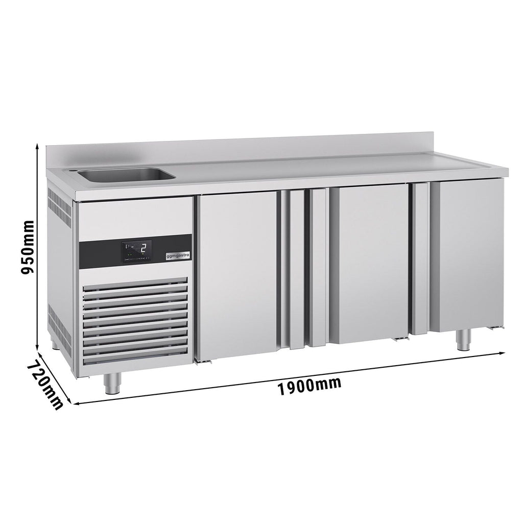 Cooling counter premıum - 1900x700mm - 3 doors, 1 Left Evyeli & Back