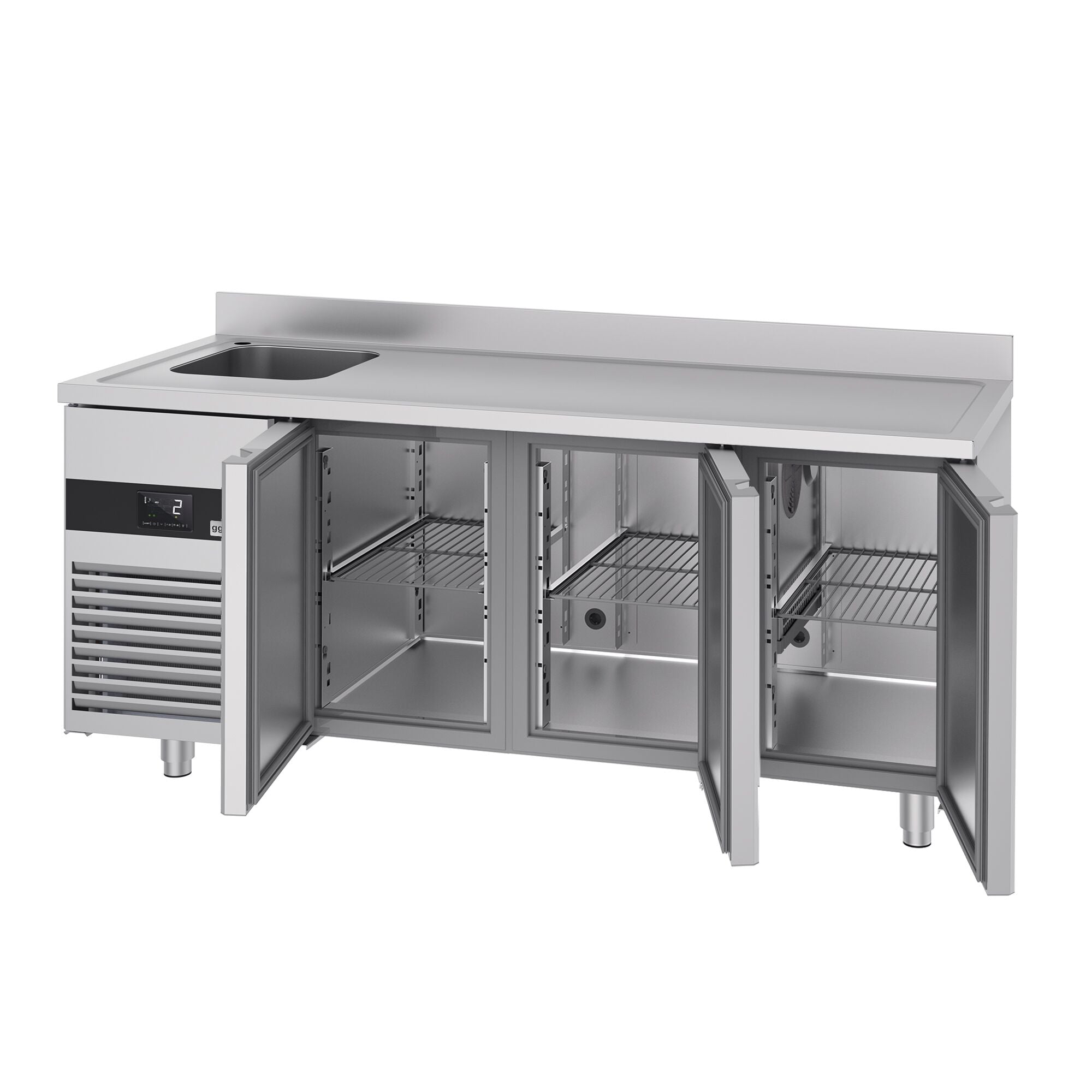 Cooling counter premıum - 1900x700mm - 3 doors, 1 Left Evyeli & Back