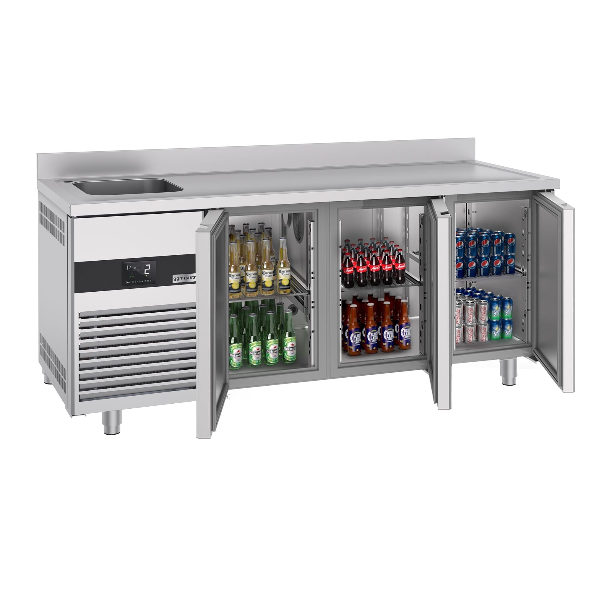 Cooling counter premıum - 1900x700mm - 3 doors, 1 Left Evyeli & Back