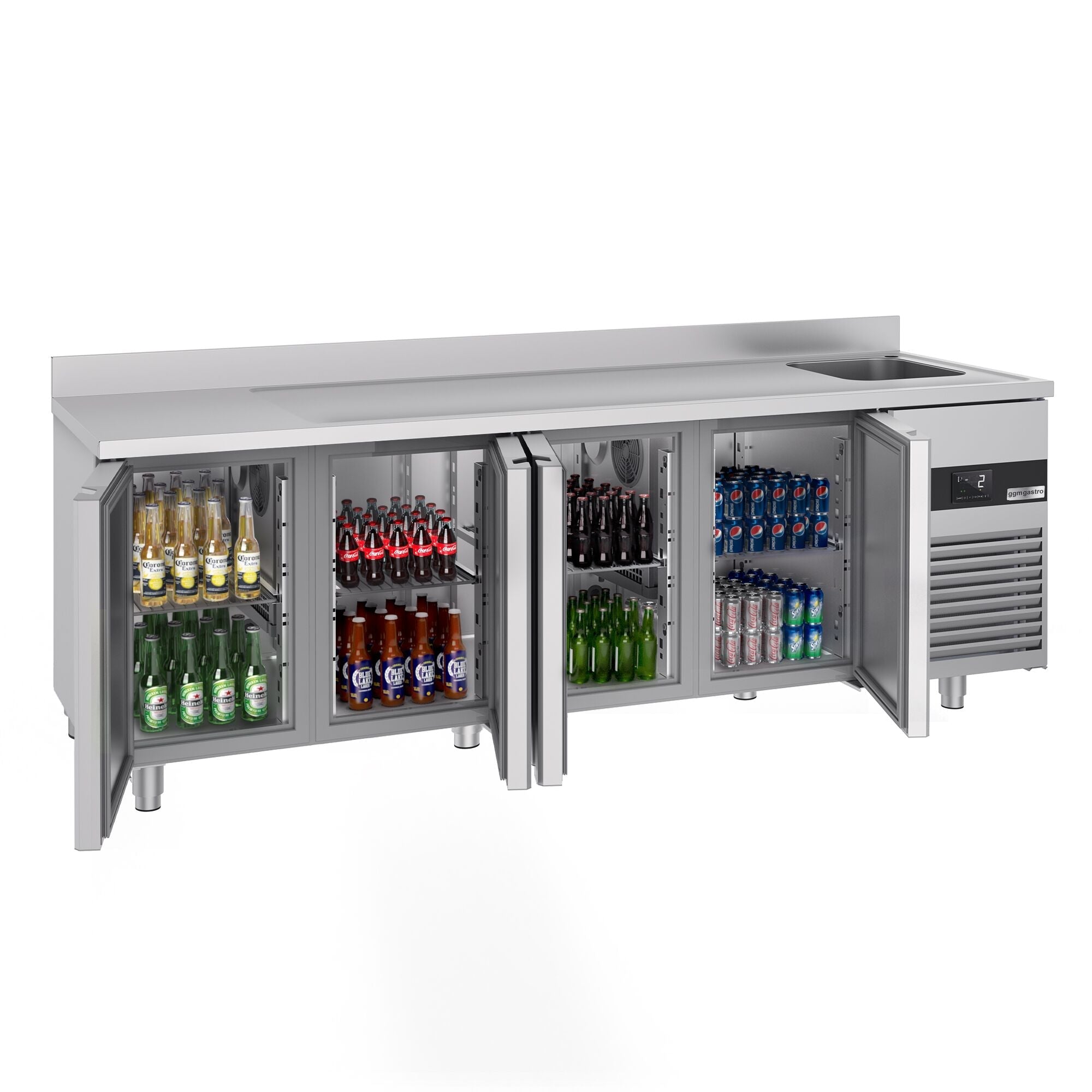 Cooling counter premıum - 2360x700mm - 4 doors, 1 right evyeli & back