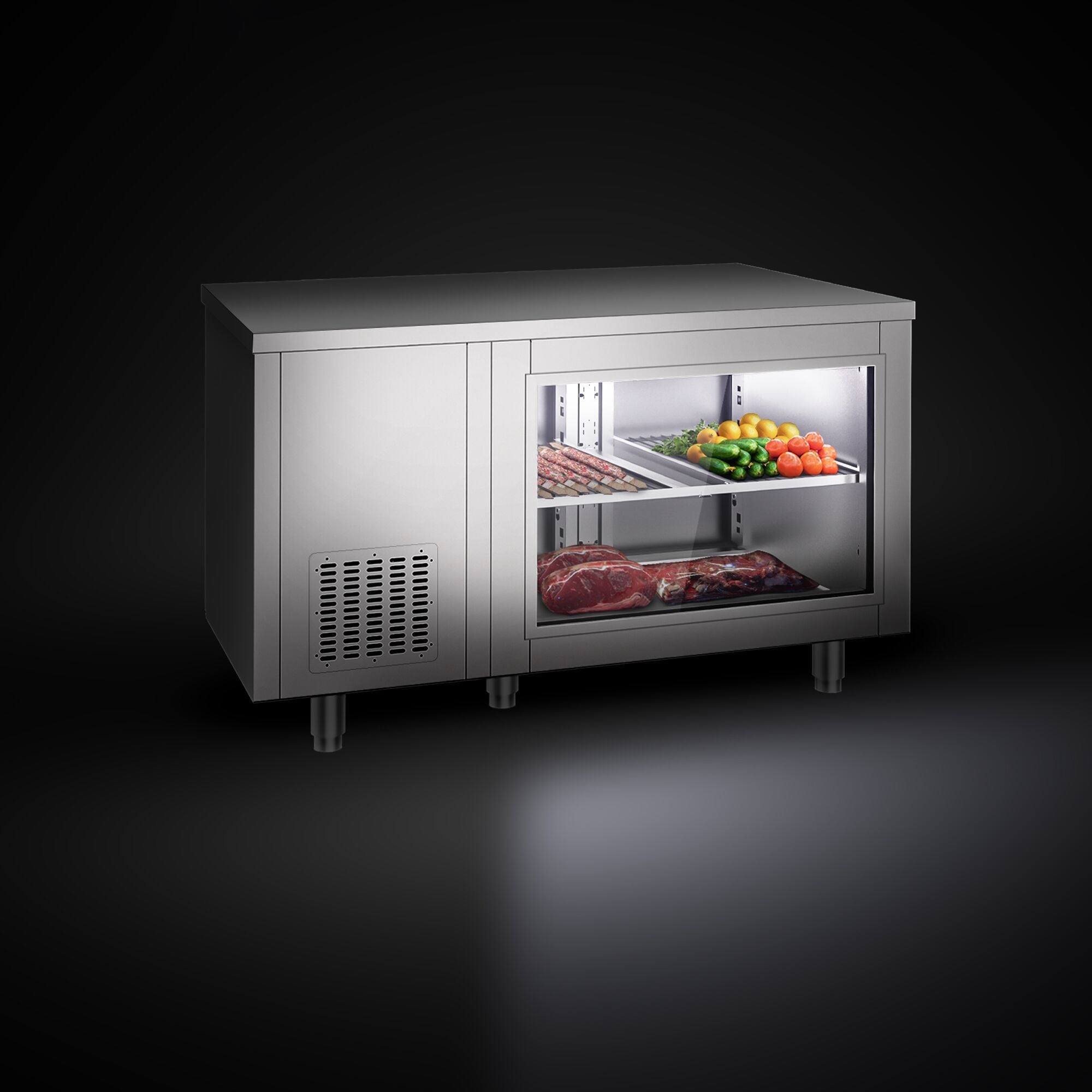 Cooled counter -1400x700mm - 2 rear door - front front