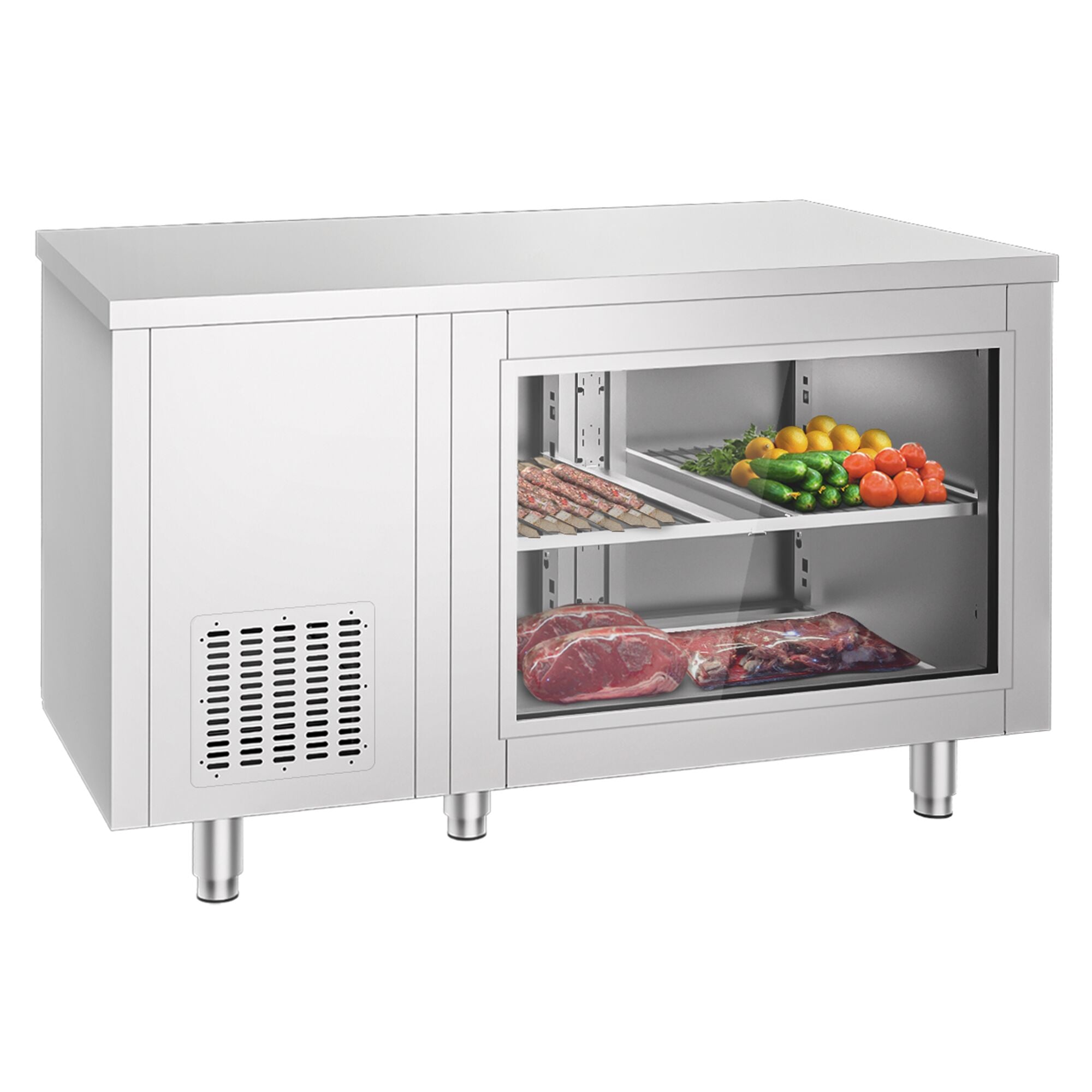 Cooled counter -1400x700mm - 2 rear door - front front