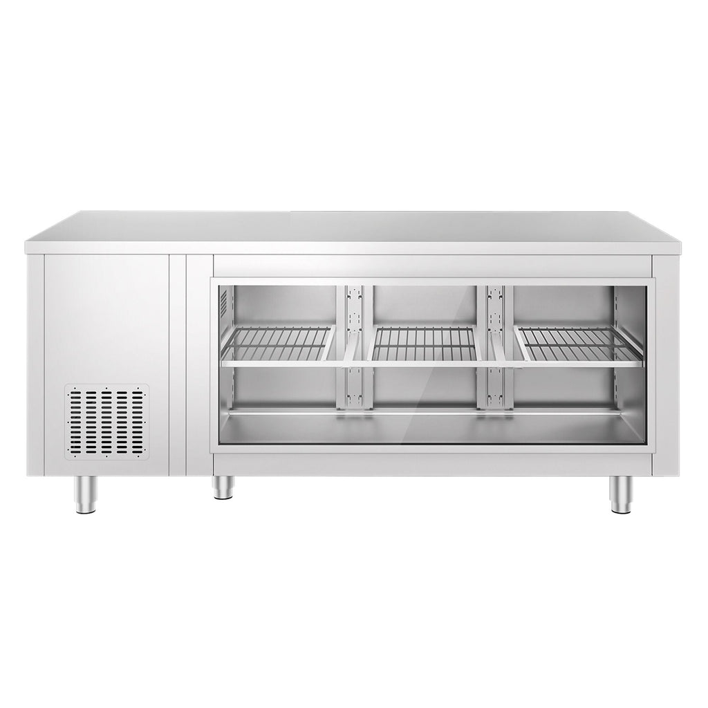 Cooled counter - 1800x700 mm - 3 rear door - front glass with glass