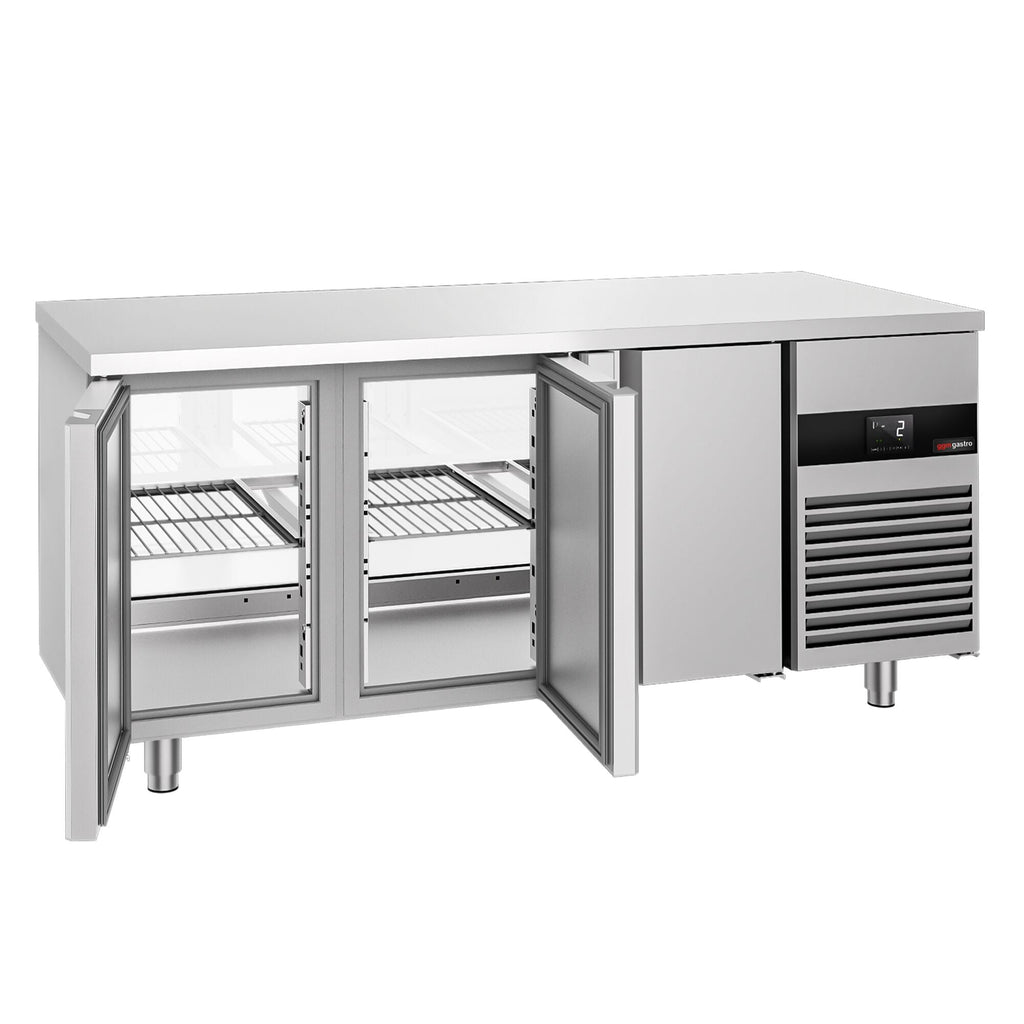 Cooled counter - 1800x700 mm - 3 rear door - front glass with glass