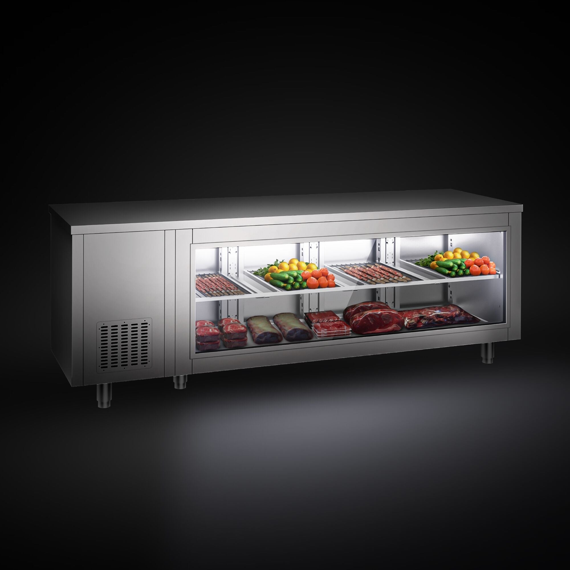 Cooled counter- 2330x700mm- 4 rear door-