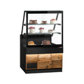 Cooling Showcase Toronto -1000mm -Ahshap front panel - 2 shelves - black granite work machine