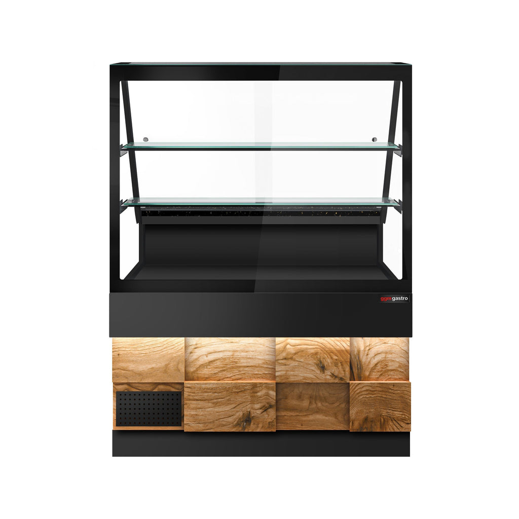 Cooling Showcase Toronto- 1300mm - Wooden Front Panel - 2 Shelves - Black Granite Working Call