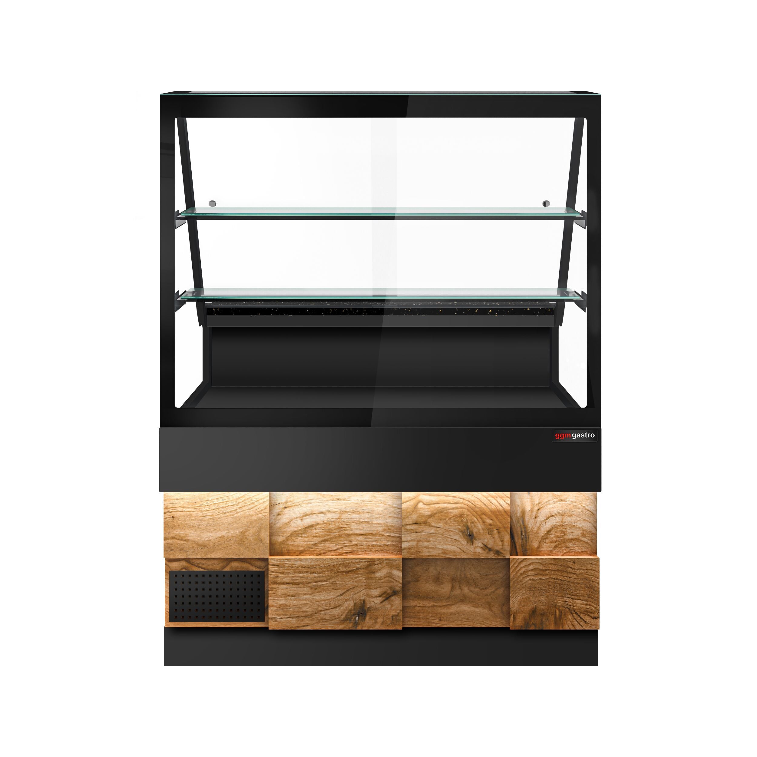 Cooling Showcase Toronto- 1300mm - Wooden Front Panel - 2 Shelves - Black Granite Working Call