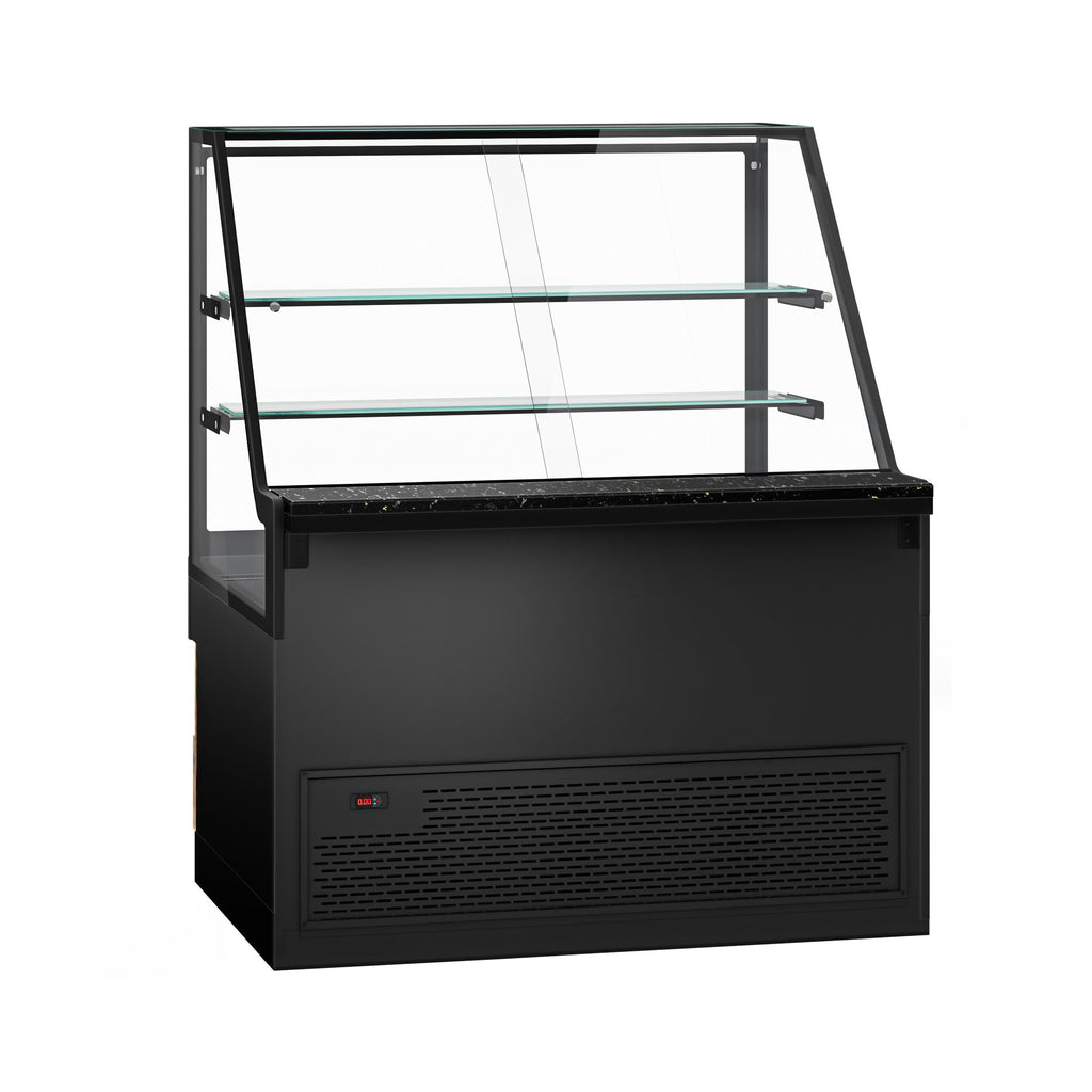 Cooling Showcase Toronto- 1300mm - Wooden Front Panel - 2 Shelves - Black Granite Working Call
