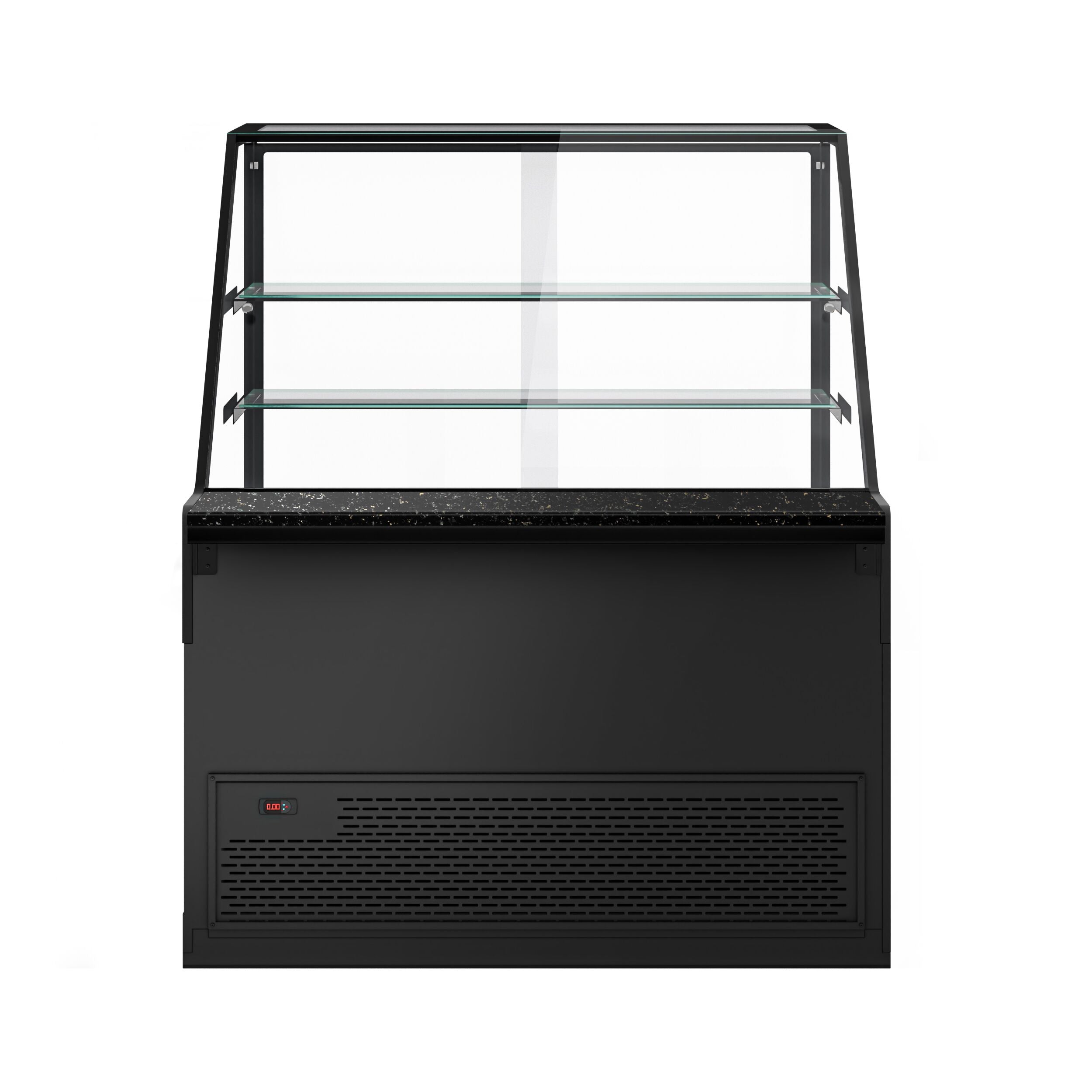 Cooling Showcase Toronto- 1300mm - Wooden Front Panel - 2 Shelves - Black Granite Working Call