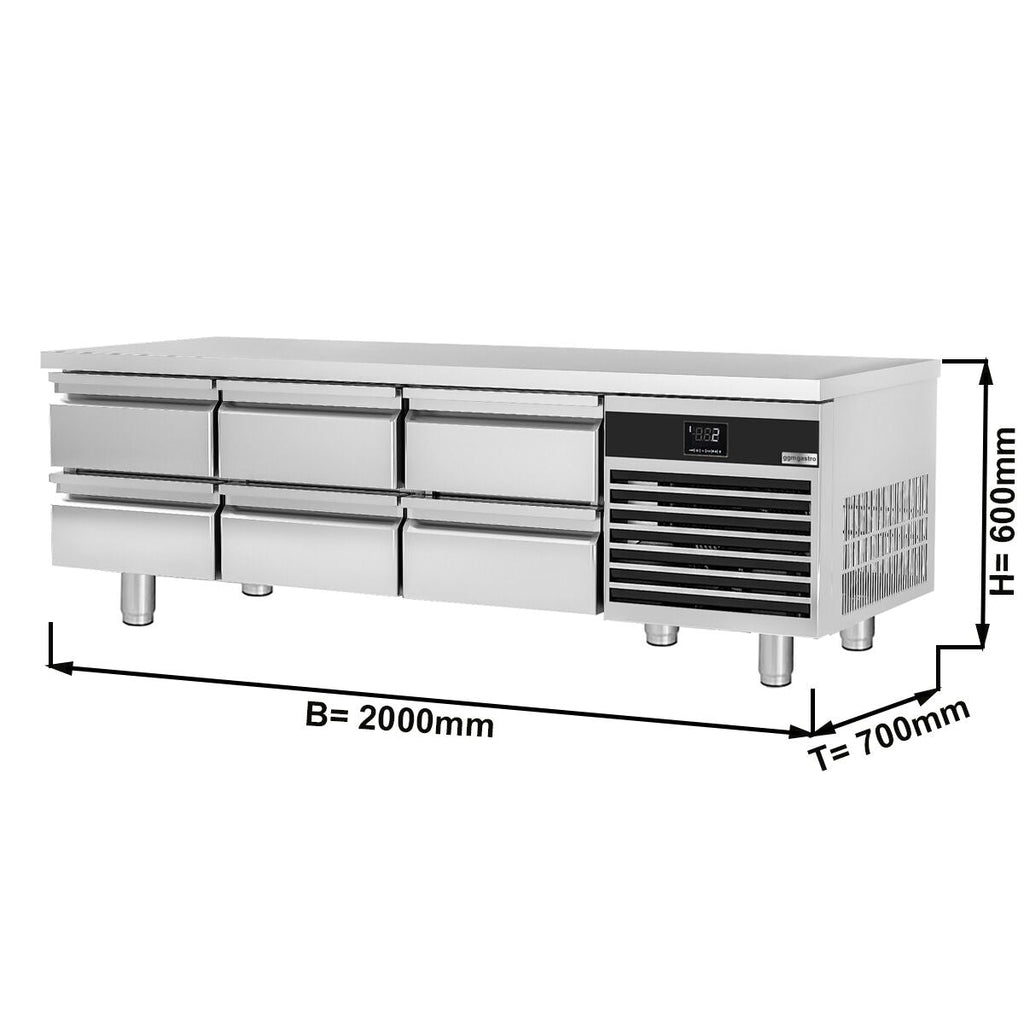 Counter -type refrigerator Premium - 2000mm - 210 liters - 6 drawers