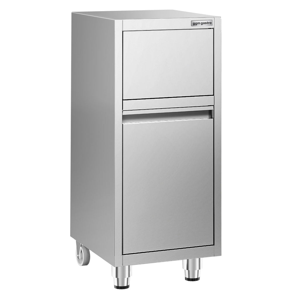 Garbage box with hinged valve opening - 400x500mm - feetless