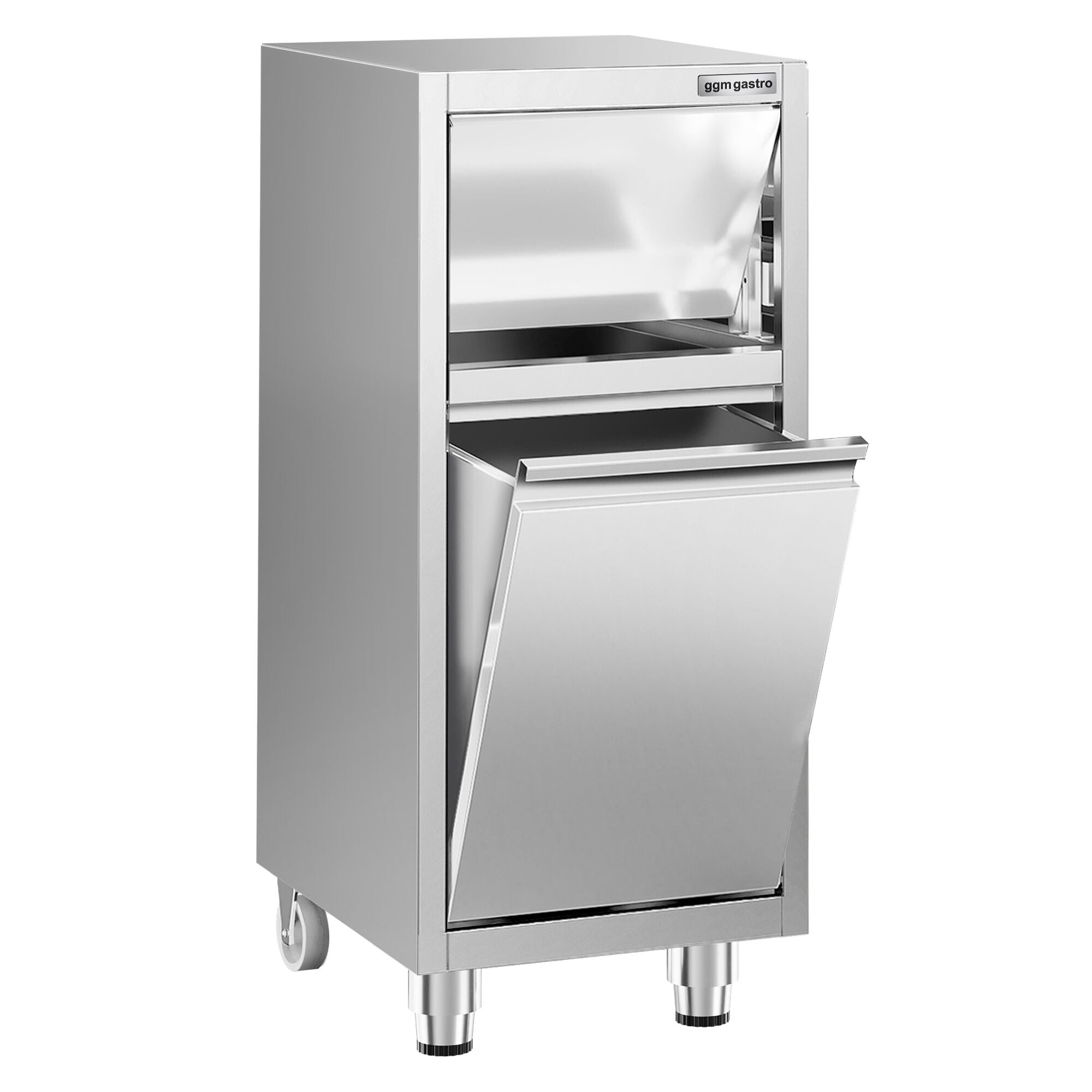 Garbage box with hinged valve opening - 400x500mm - feetless