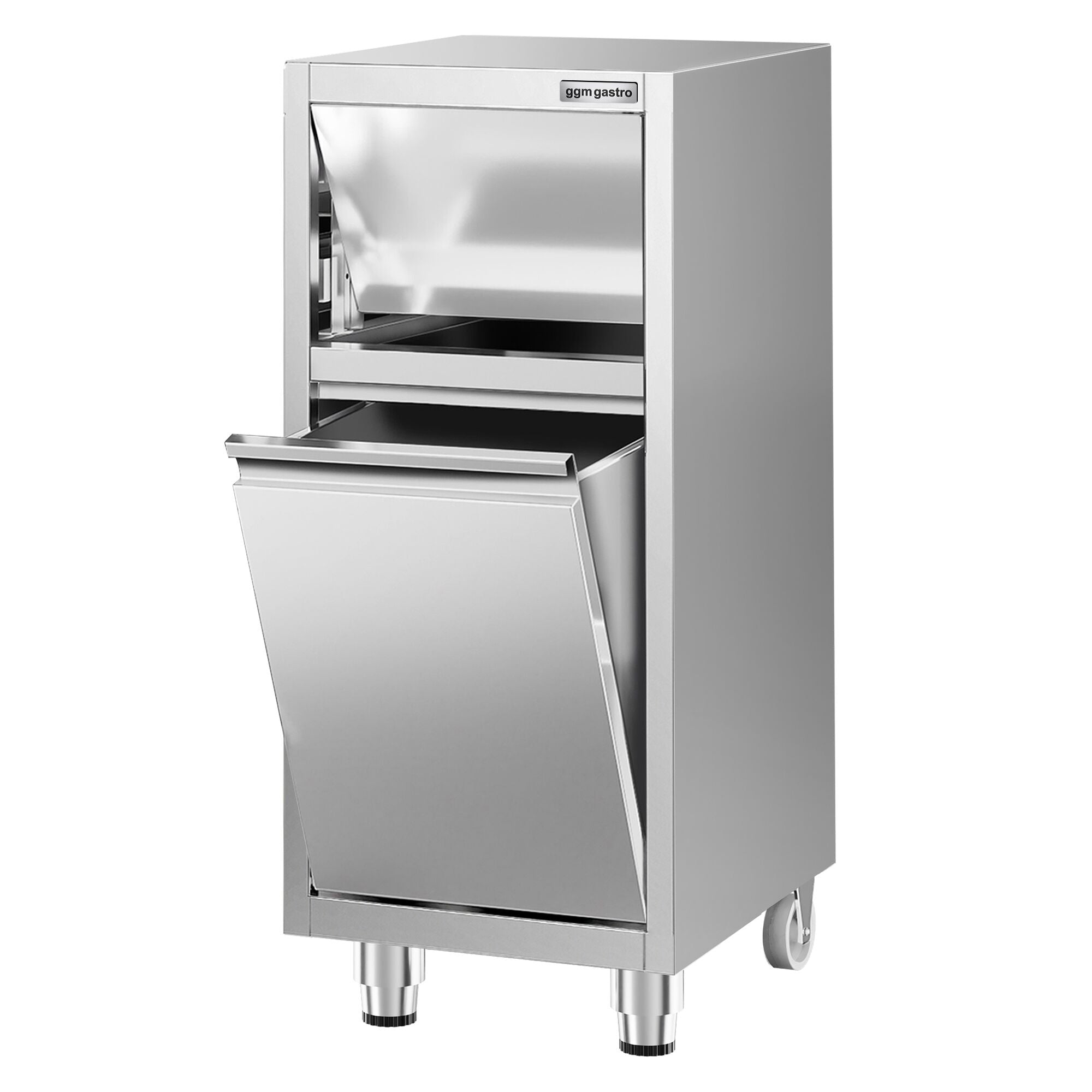 Garbage box with hinged valve opening - 400x500mm - feetless