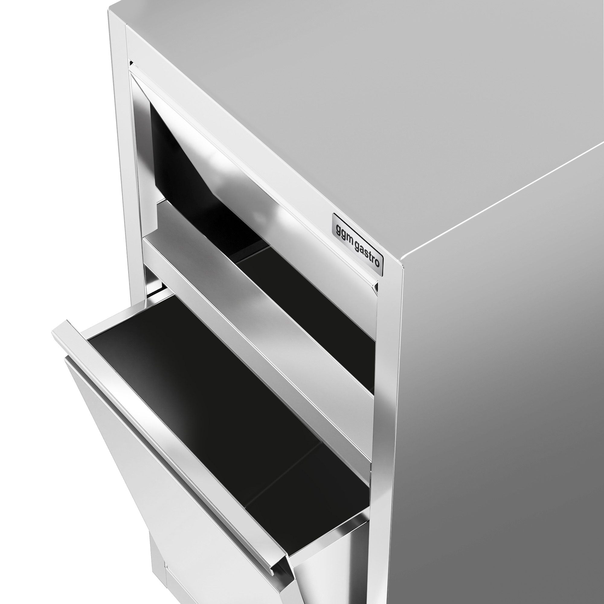 Garbage box with hinged valve opening - 400x500mm - feetless