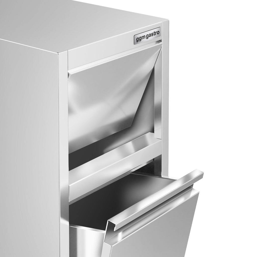 Garbage box with hinged valve opening - 400x500mm - feetless