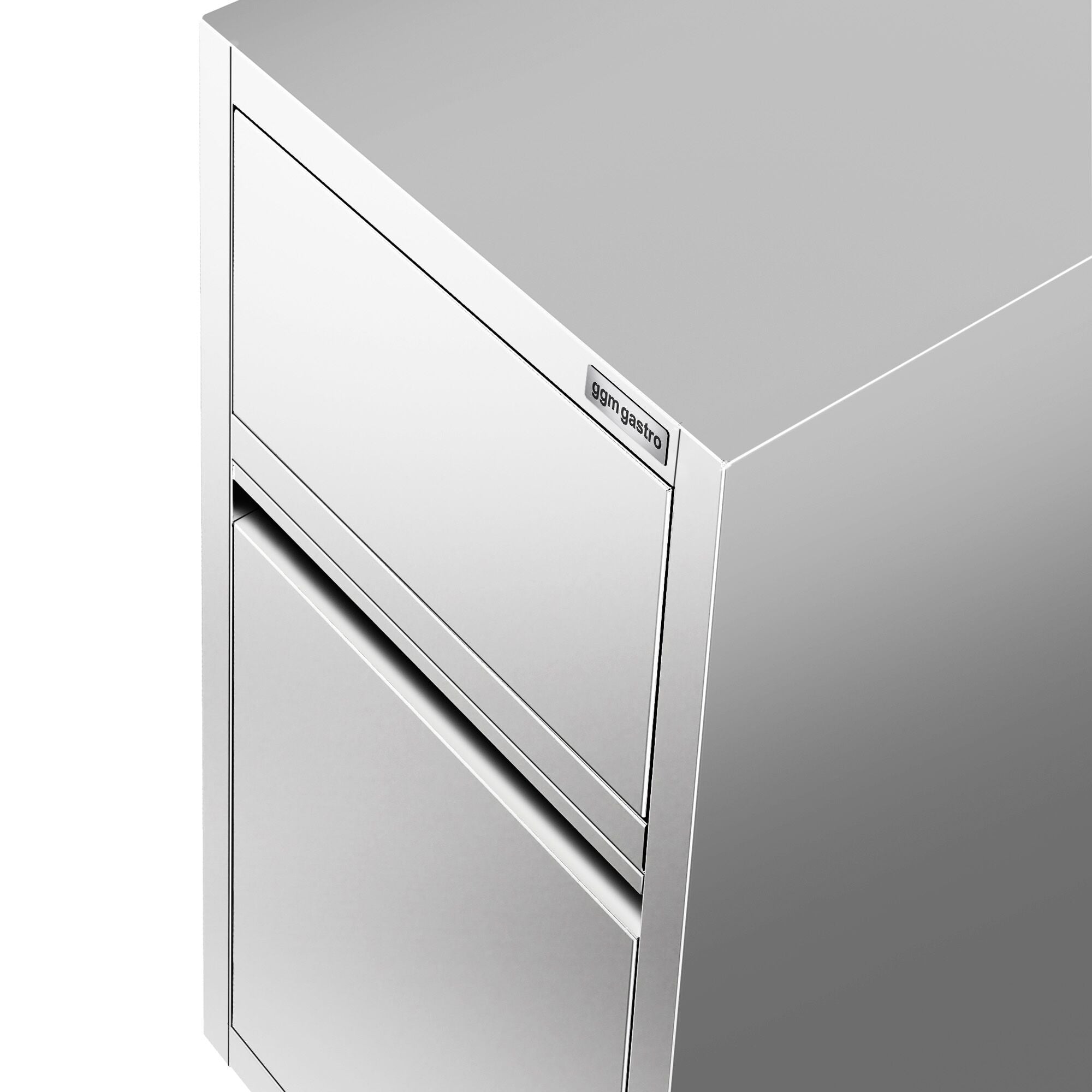 Garbage box with hinged valve opening - 400x500mm - feetless
