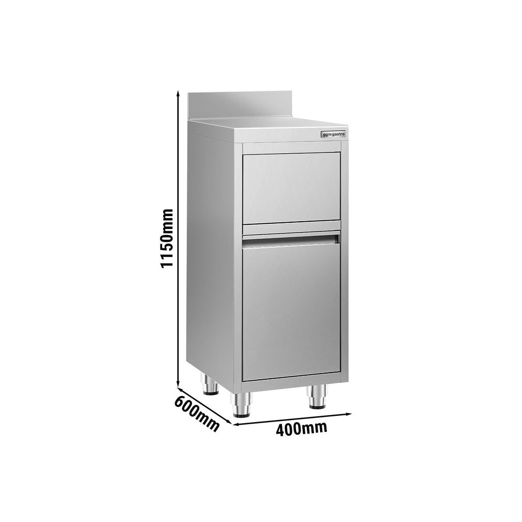 Garbage box with hinged valve opening - 400x600mm - Back