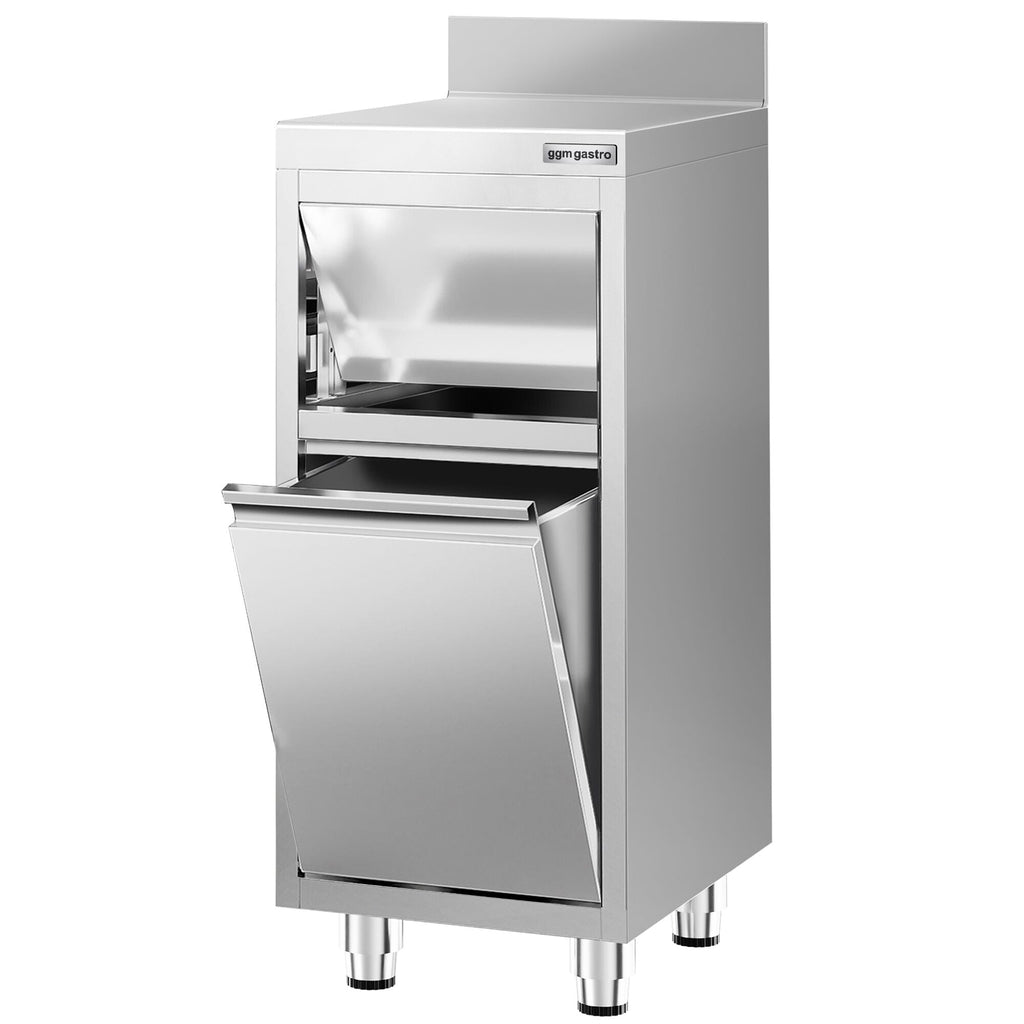 Garbage box with hinged valve opening - 400x600mm - Back