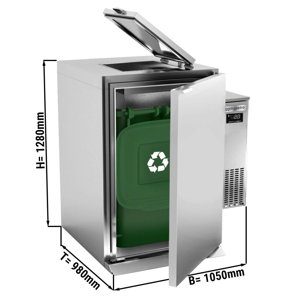 Wet Waste Refrigerator - 1 x 120 liters - Agregat is on the right