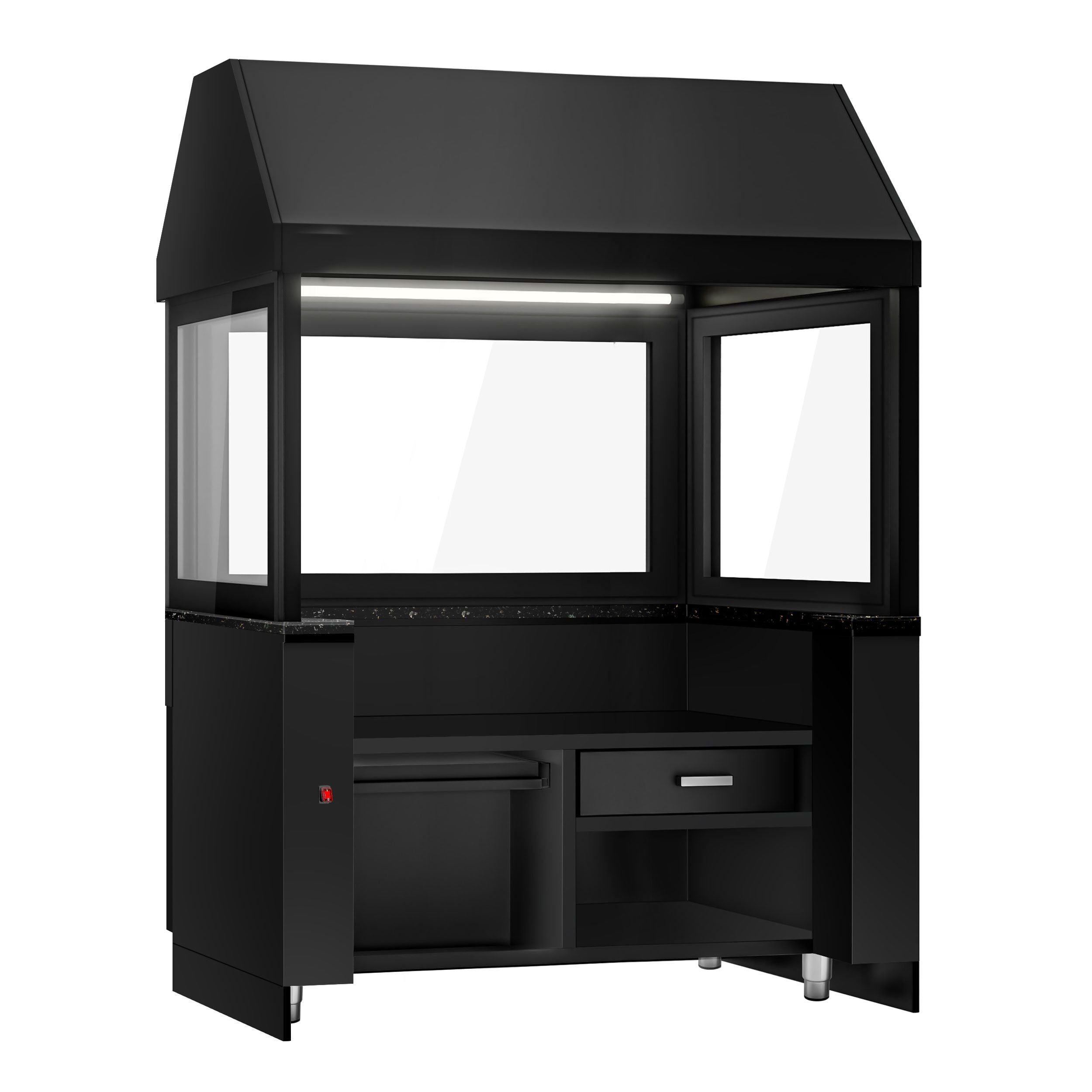 Toronto for coal grills - 1500mm - black front panel - black granite work machine