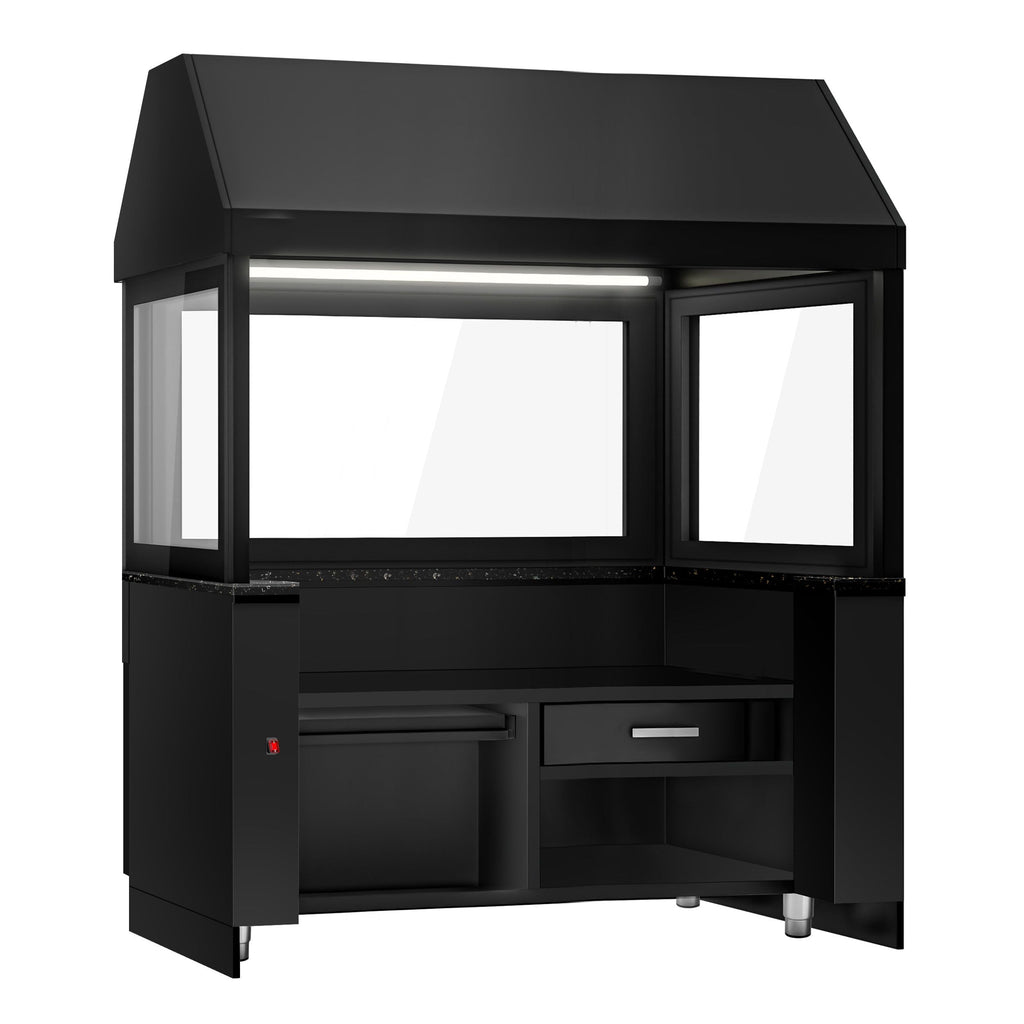 Toronto for coal grills - 1900mm - black front panel - black granite work machine