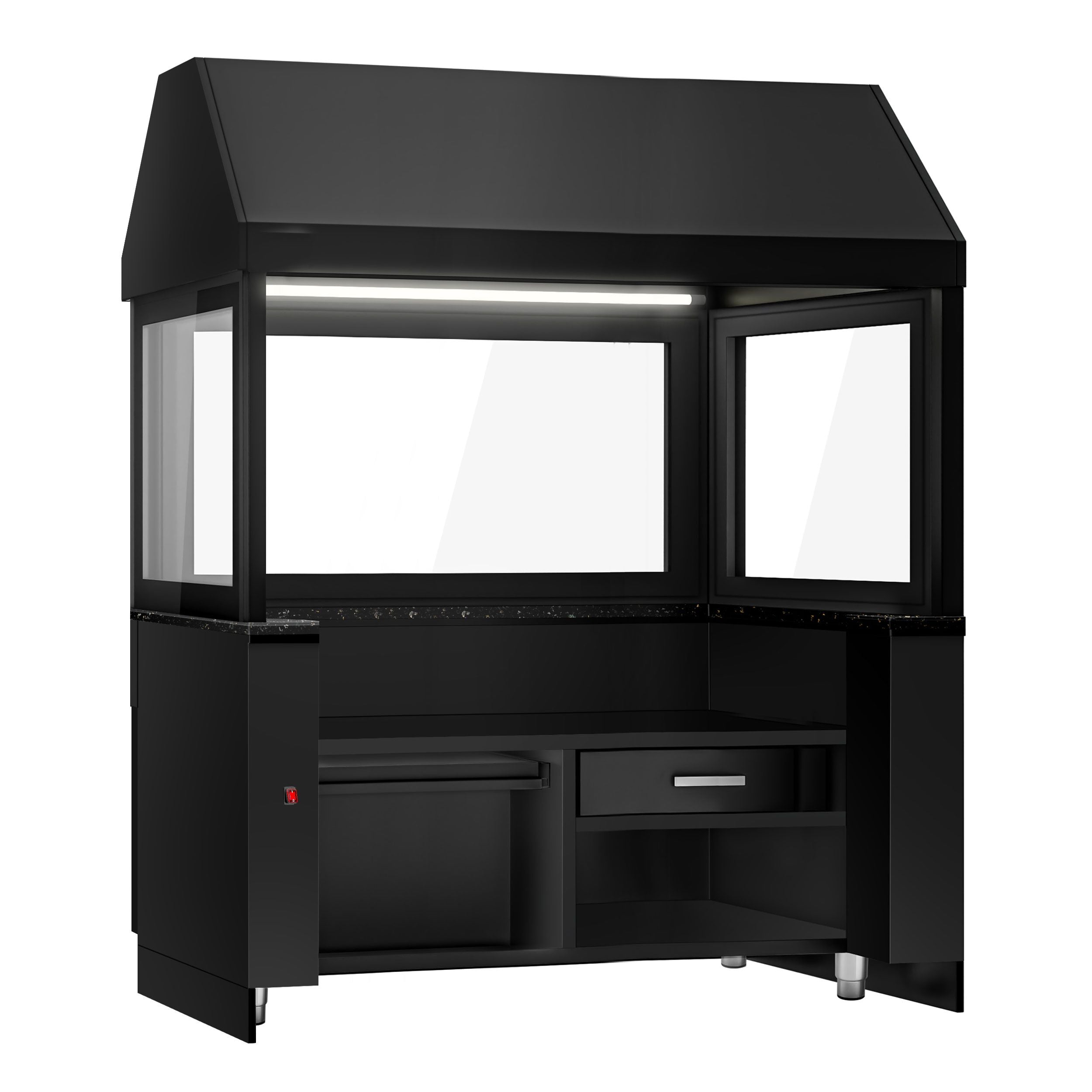 Toronto for coal grills - 1900mm - black front panel - black granite work machine