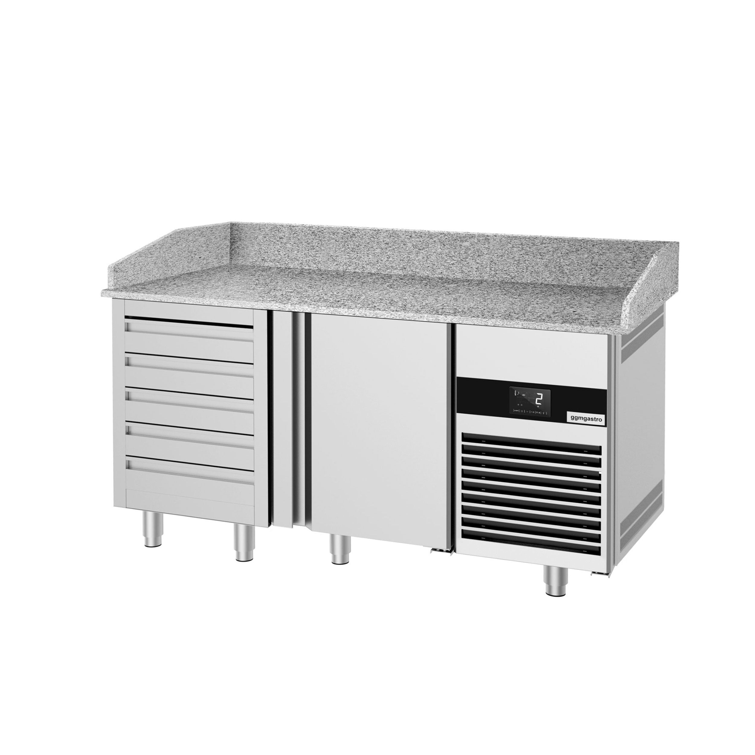 Pizza Preparation counter - 1 lid and drawer - Granite counter