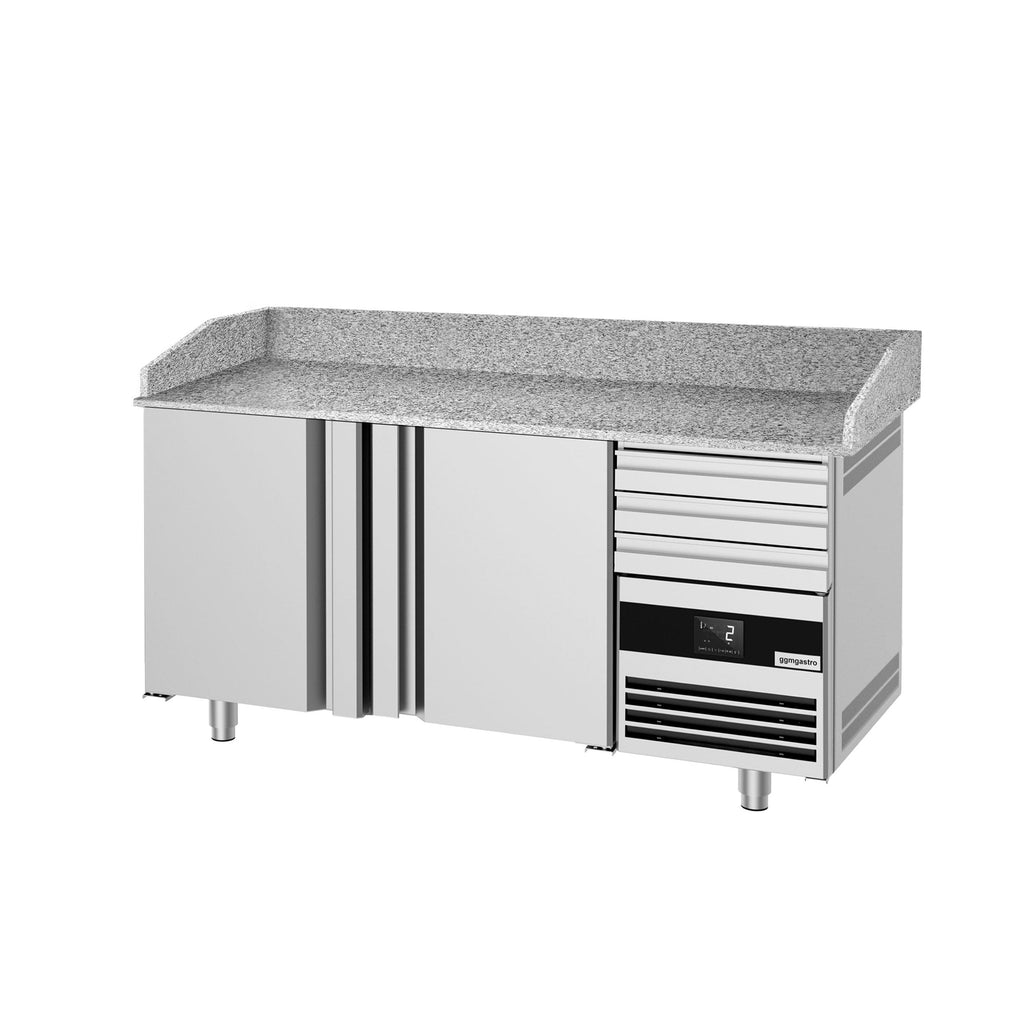 Pizza Preparation counter premium - 1600x800mm - 2 doors & 3 drawers
