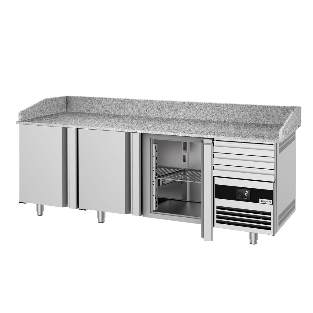 Pizza Preparation counter premium - 2150x800mm - 3 doors & 3 drawers