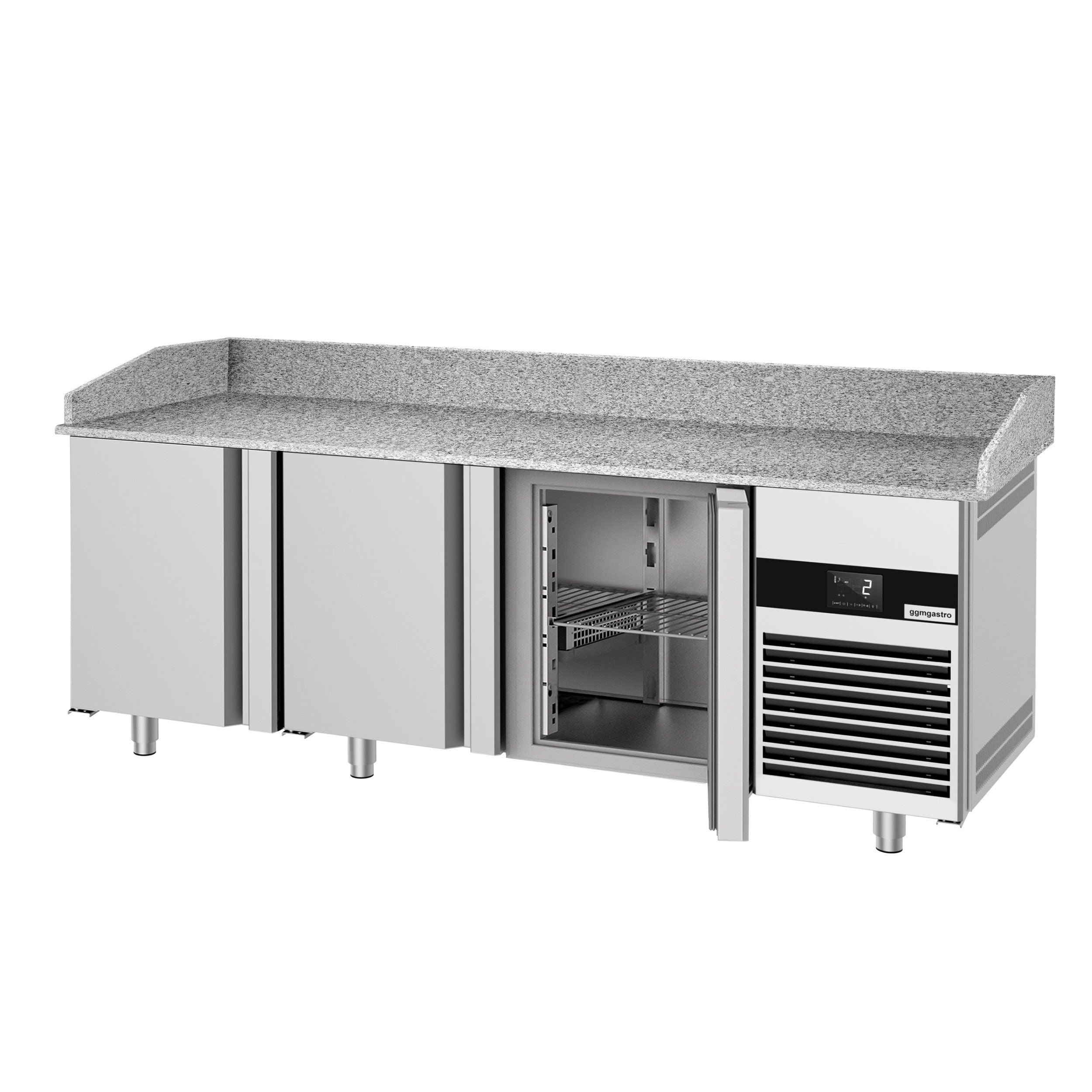 Pizza Preparation counter premium - 2100x800mm - 3 doors & 6 drawers