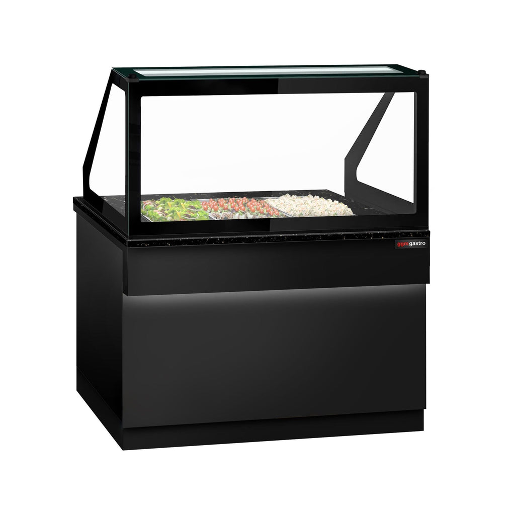 SALADET TORONTO- 1250mm - 2 -door -3x GN 1/1 - Black Front Panel - Black Granite Working Call