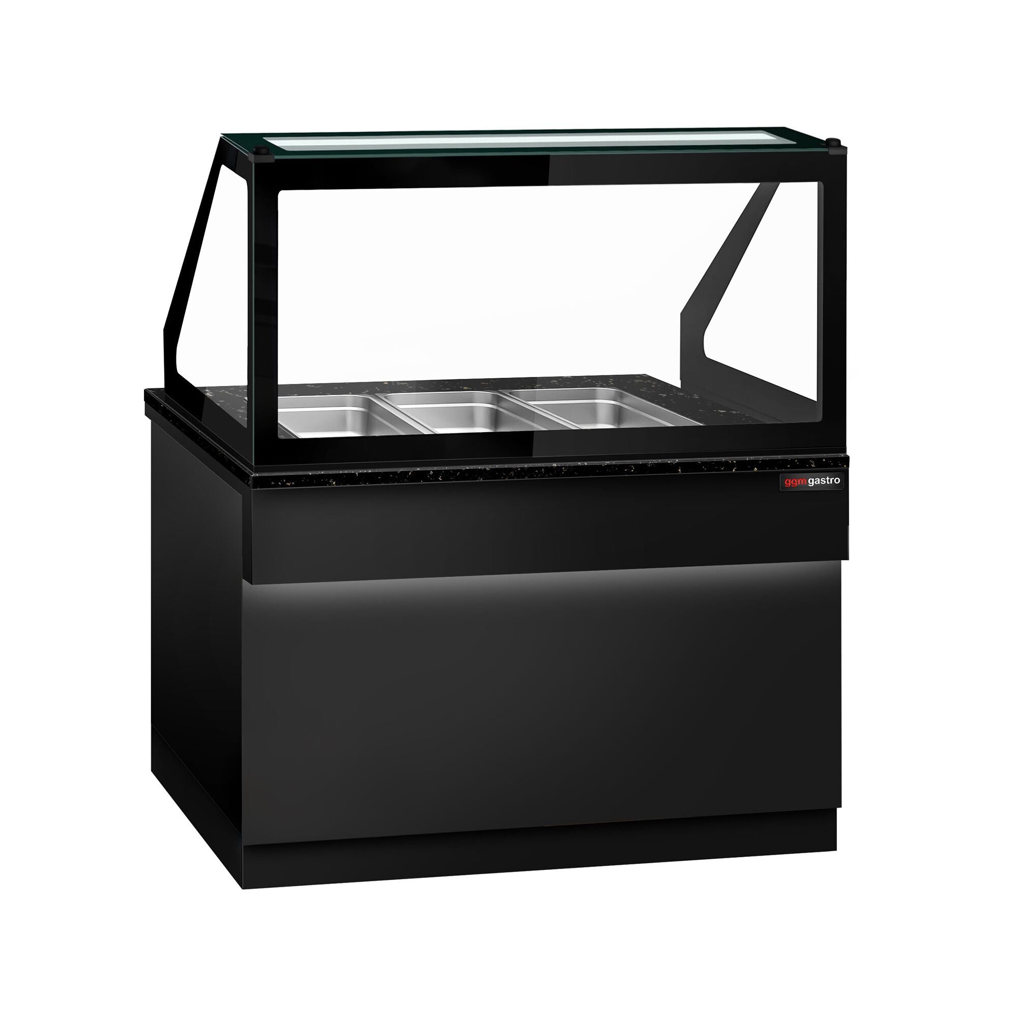 SALADET TORONTO- 1250mm - 2 -door -3x GN 1/1 - Black Front Panel - Black Granite Working Call