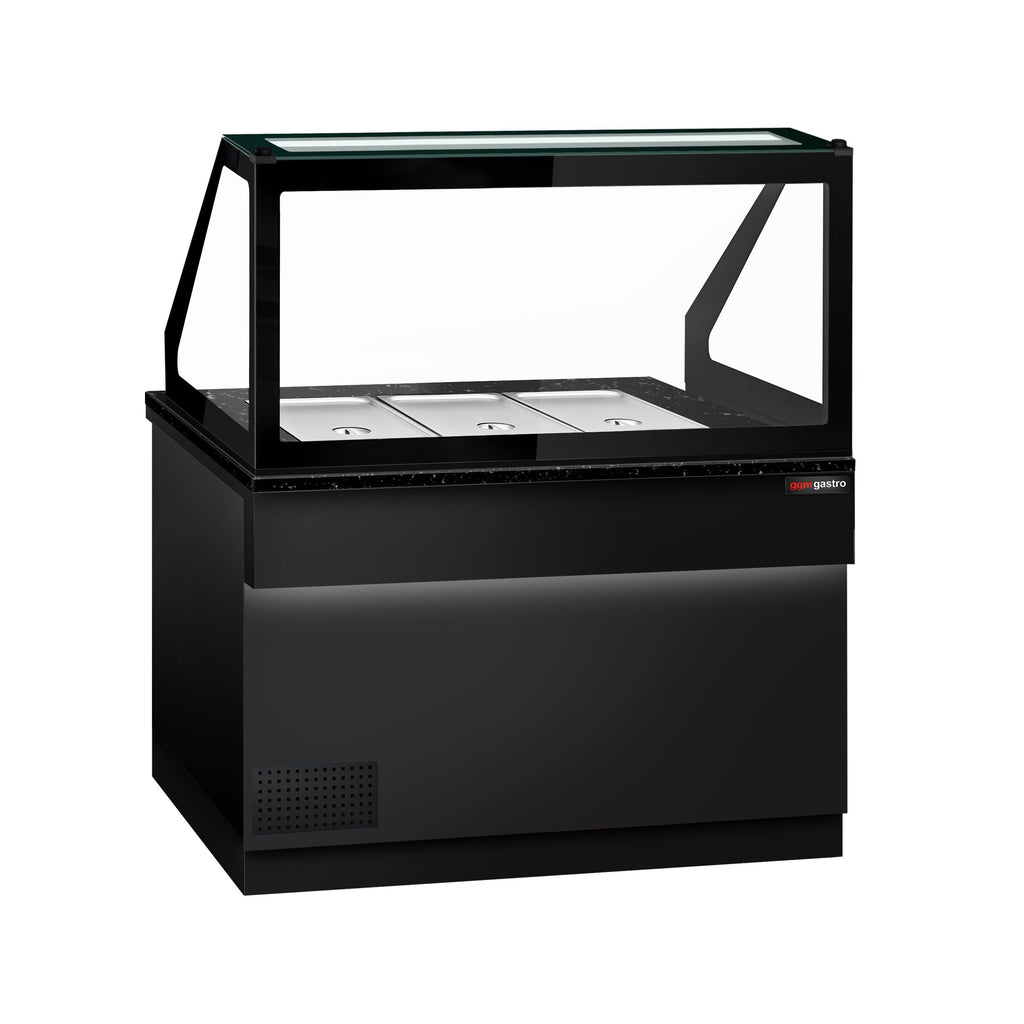 SALADET TORONTO- 1250mm - 2 -door -3x GN 1/1 - Black Front Panel - Black Granite Working Call