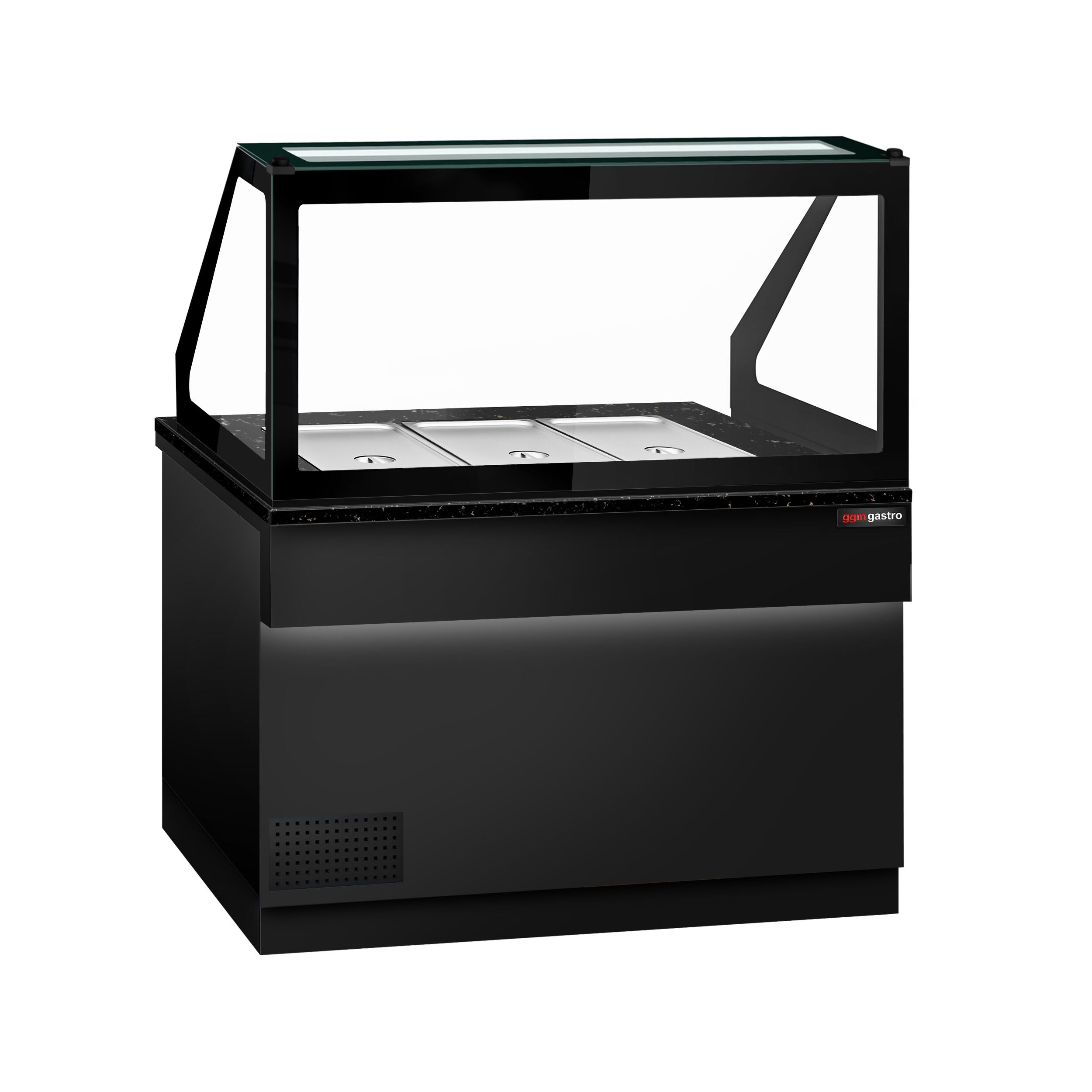 SALADET TORONTO- 1250mm - 2 -door -3x GN 1/1 - Black Front Panel - Black Granite Working Call