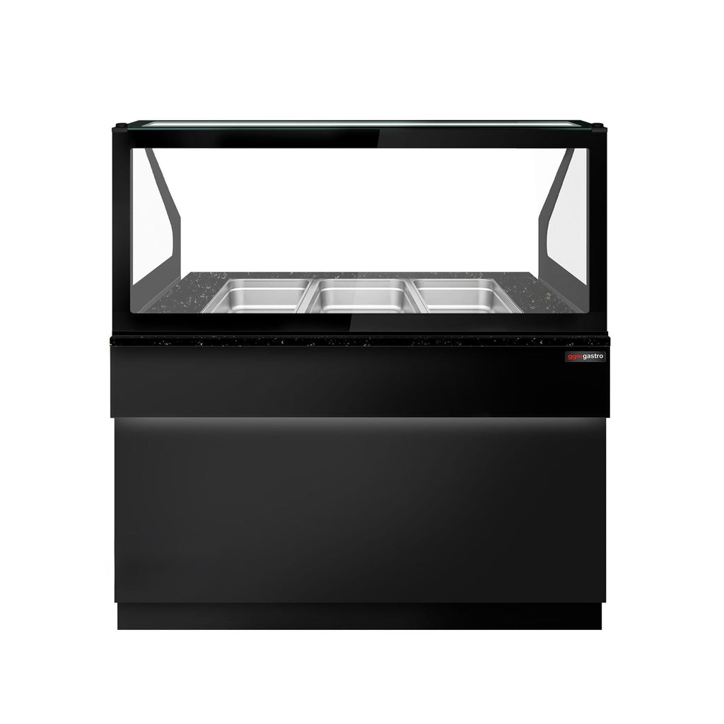 SALADET TORONTO- 1250mm - 2 -door -3x GN 1/1 - Black Front Panel - Black Granite Working Call