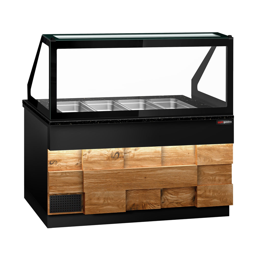 SALADET TORONTO- 1500mm - Wooden front panel - 2 -door -4x GN 1/1 - Black Granite Working Call