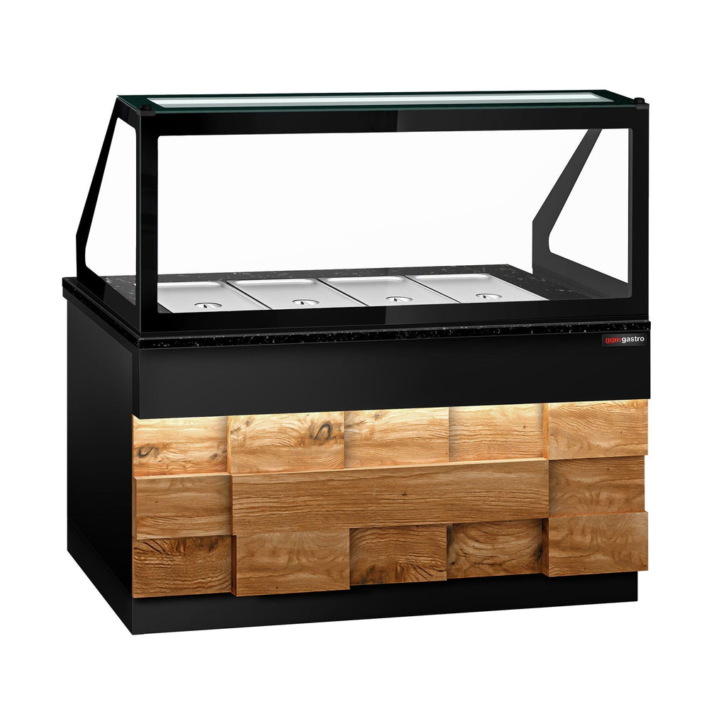 SALADET TORONTO- 1500mm - Wooden front panel - 2 -door -4x GN 1/1 - Black Granite Working Call