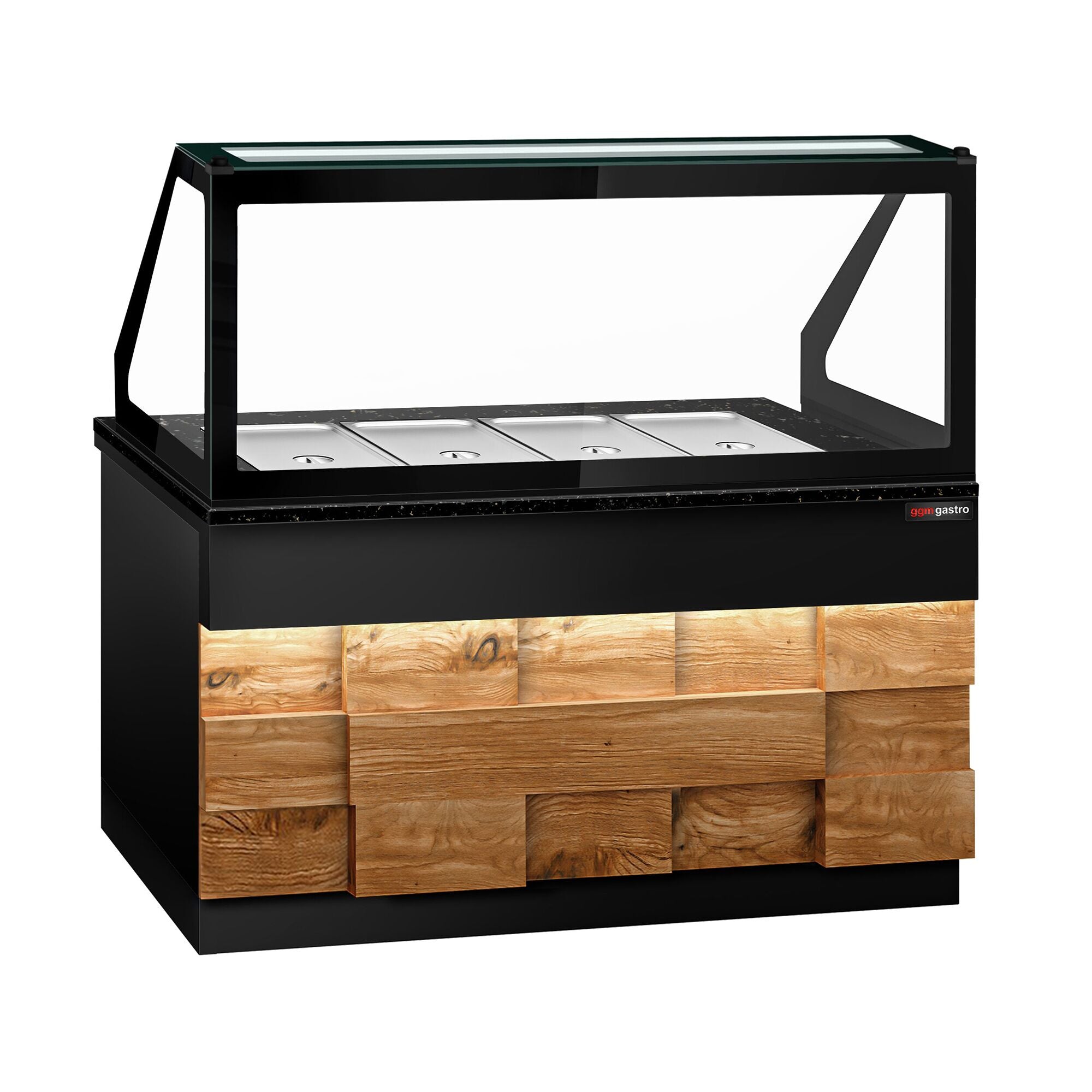 SALADET TORONTO- 1500mm - Wooden front panel - 2 -door -4x GN 1/1 - Black Granite Working Call