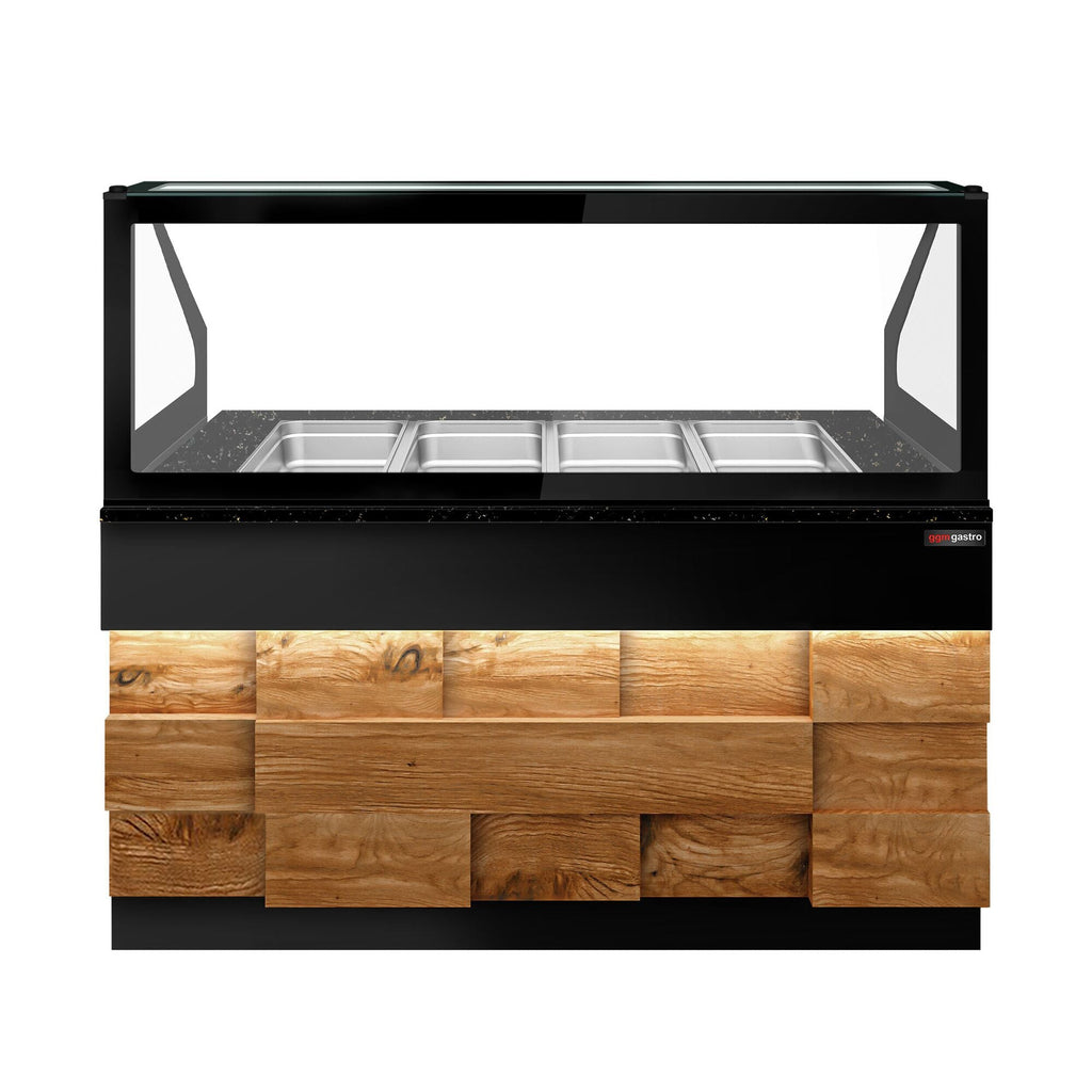 SALADET TORONTO- 1500mm - Wooden front panel - 2 -door -4x GN 1/1 - Black Granite Working Call