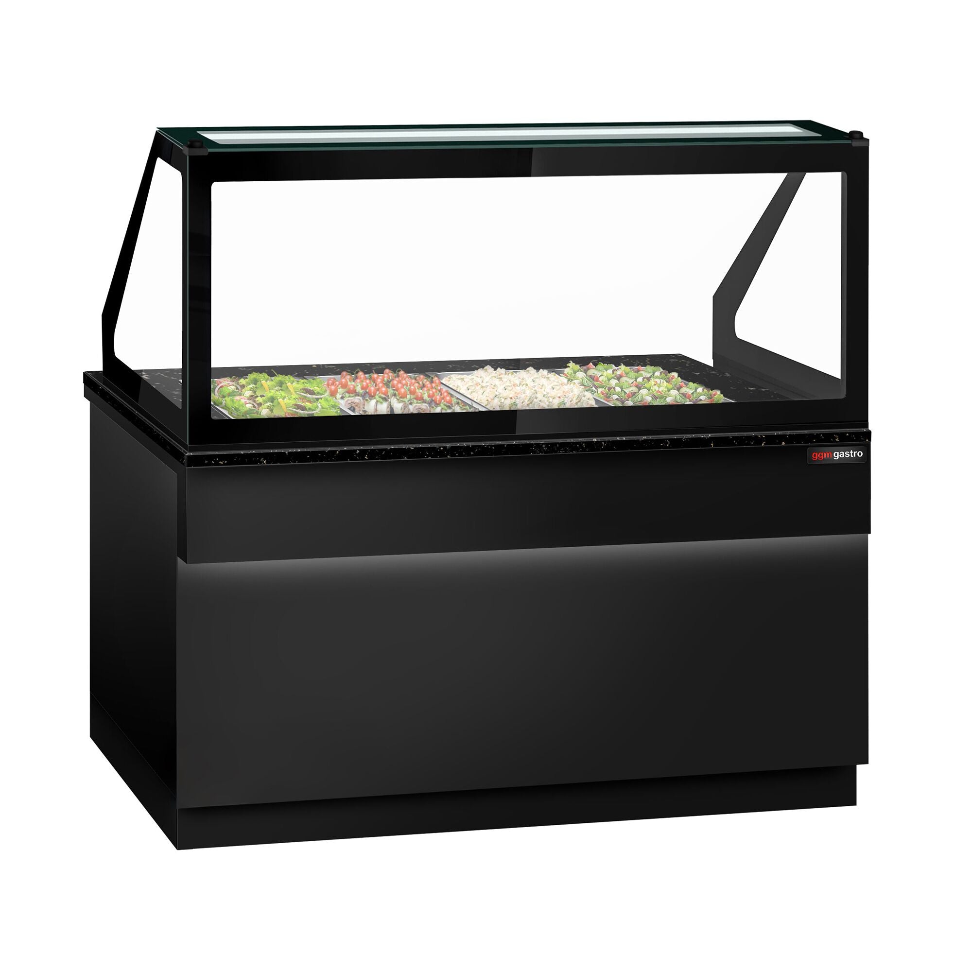 SALADET TORONTO- 1500mm - 2 -door -4x GN 1/1 - Black Front Panel - Black Granite Working Call