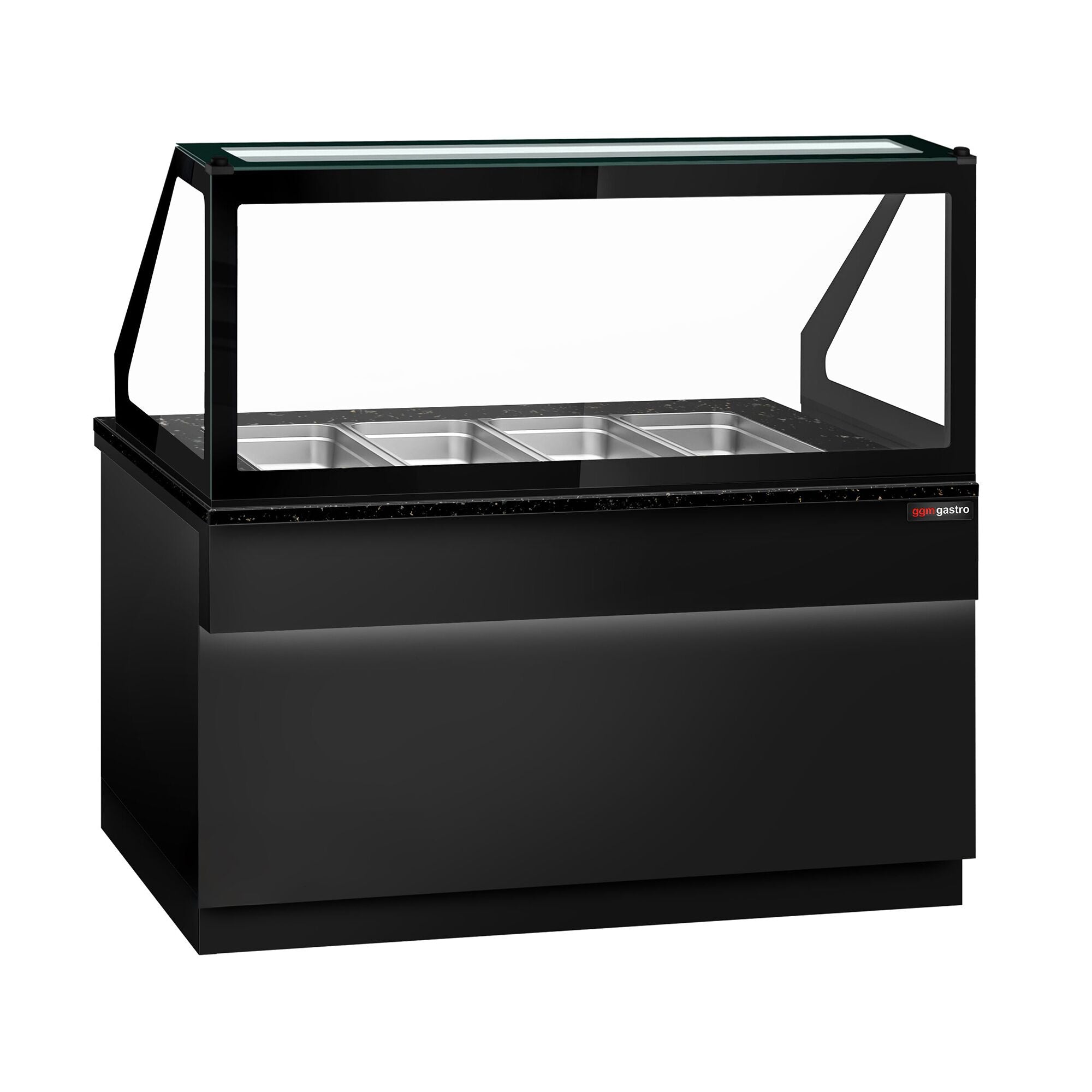 SALADET TORONTO- 1500mm - 2 -door -4x GN 1/1 - Black Front Panel - Black Granite Working Call