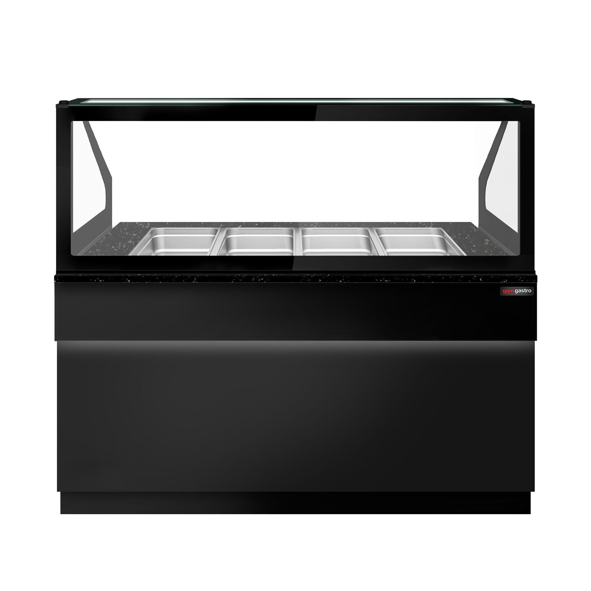 SALADET TORONTO- 1500mm - 2 -door -4x GN 1/1 - Black Front Panel - Black Granite Working Call
